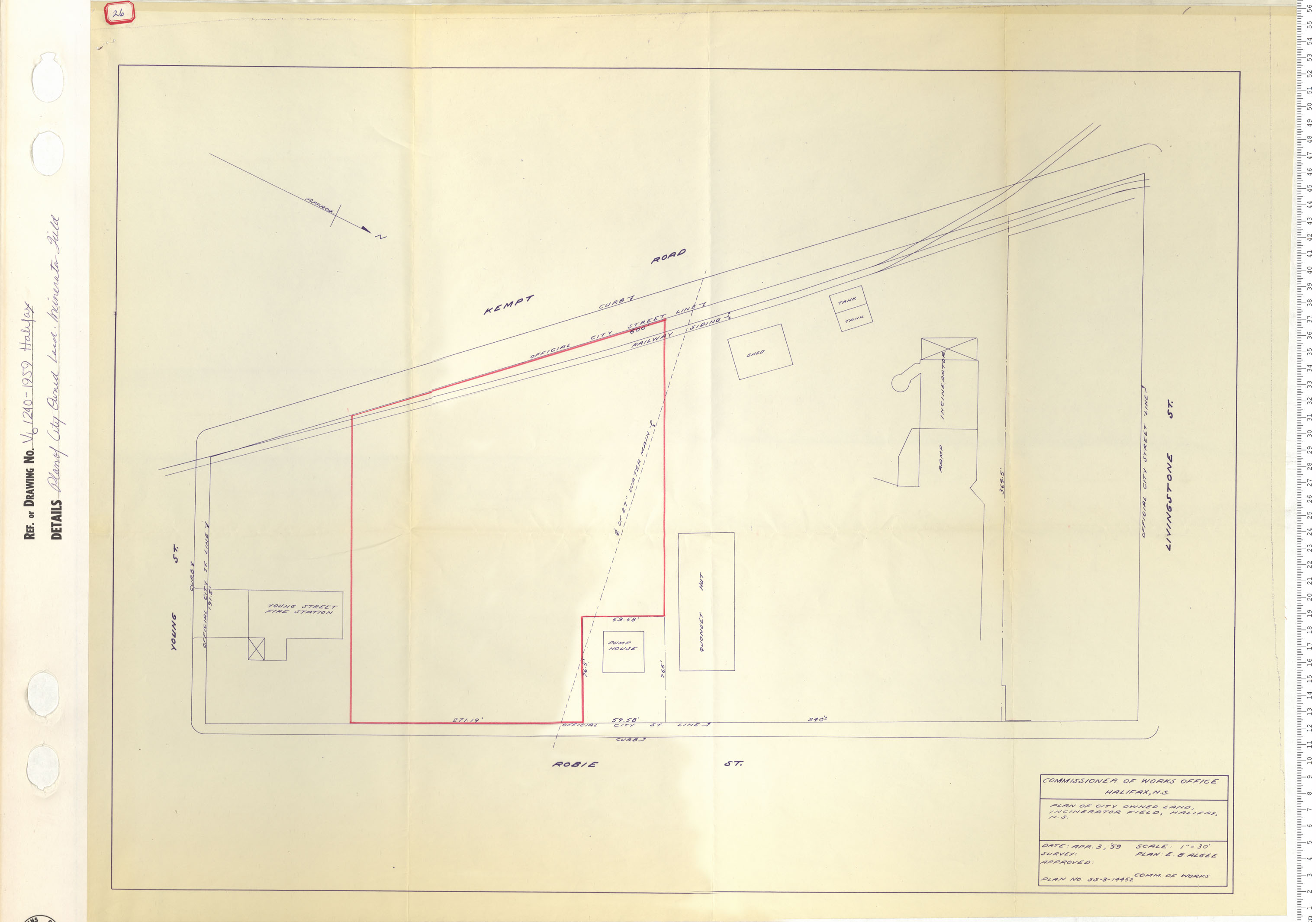 maps : Plan of City owned Land Incinerator Field
