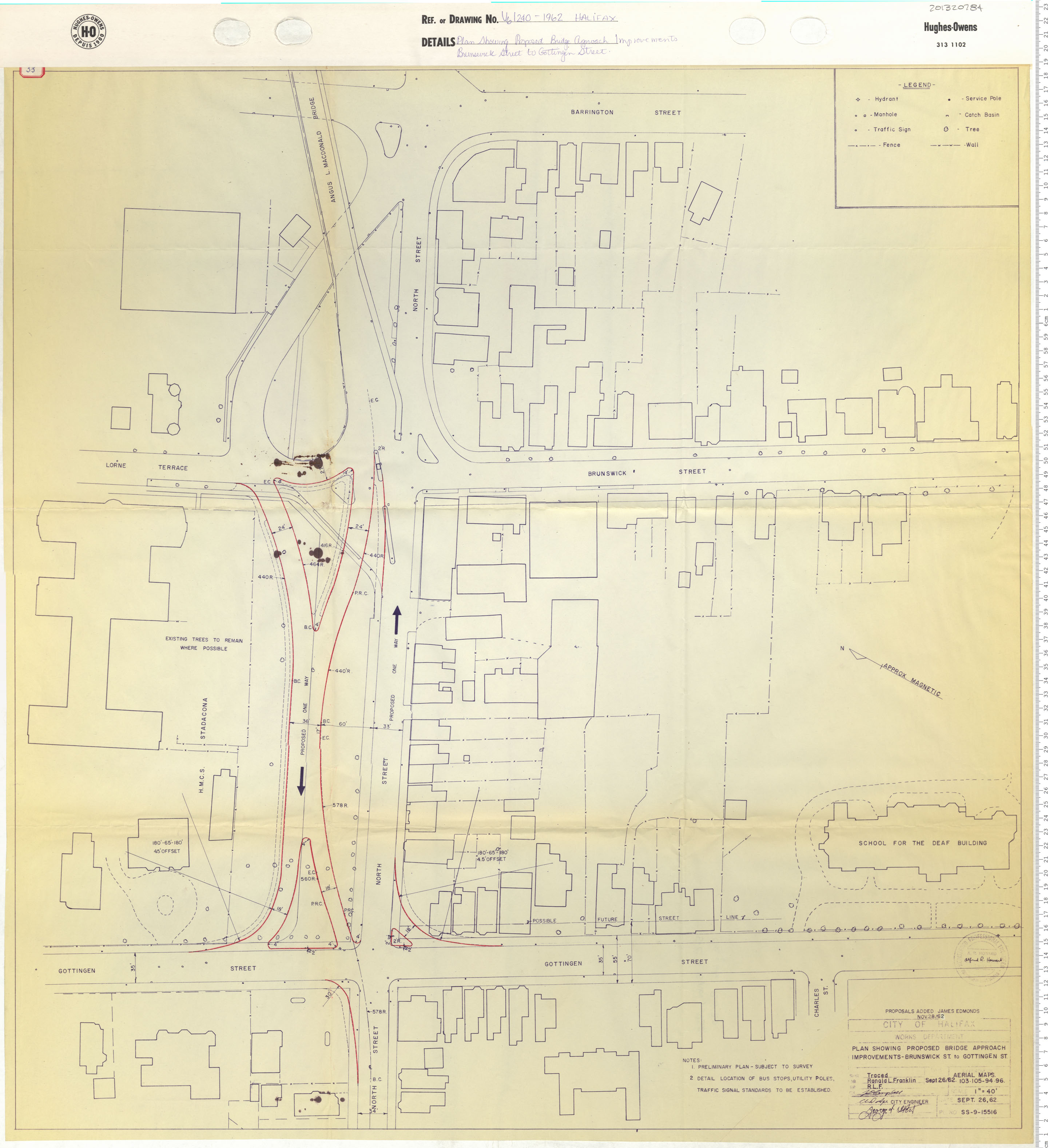 maps : Plan Showing Proposed Bridge Approach Improvements Brunswick Street to Gottingen Street