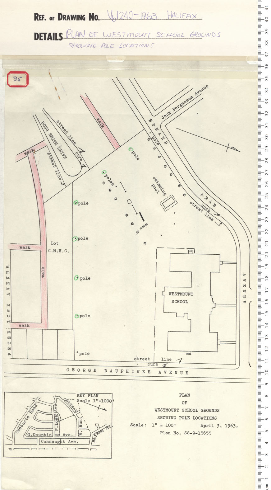 maps : Plan of Westmount School Grounds Showing Pole Locations