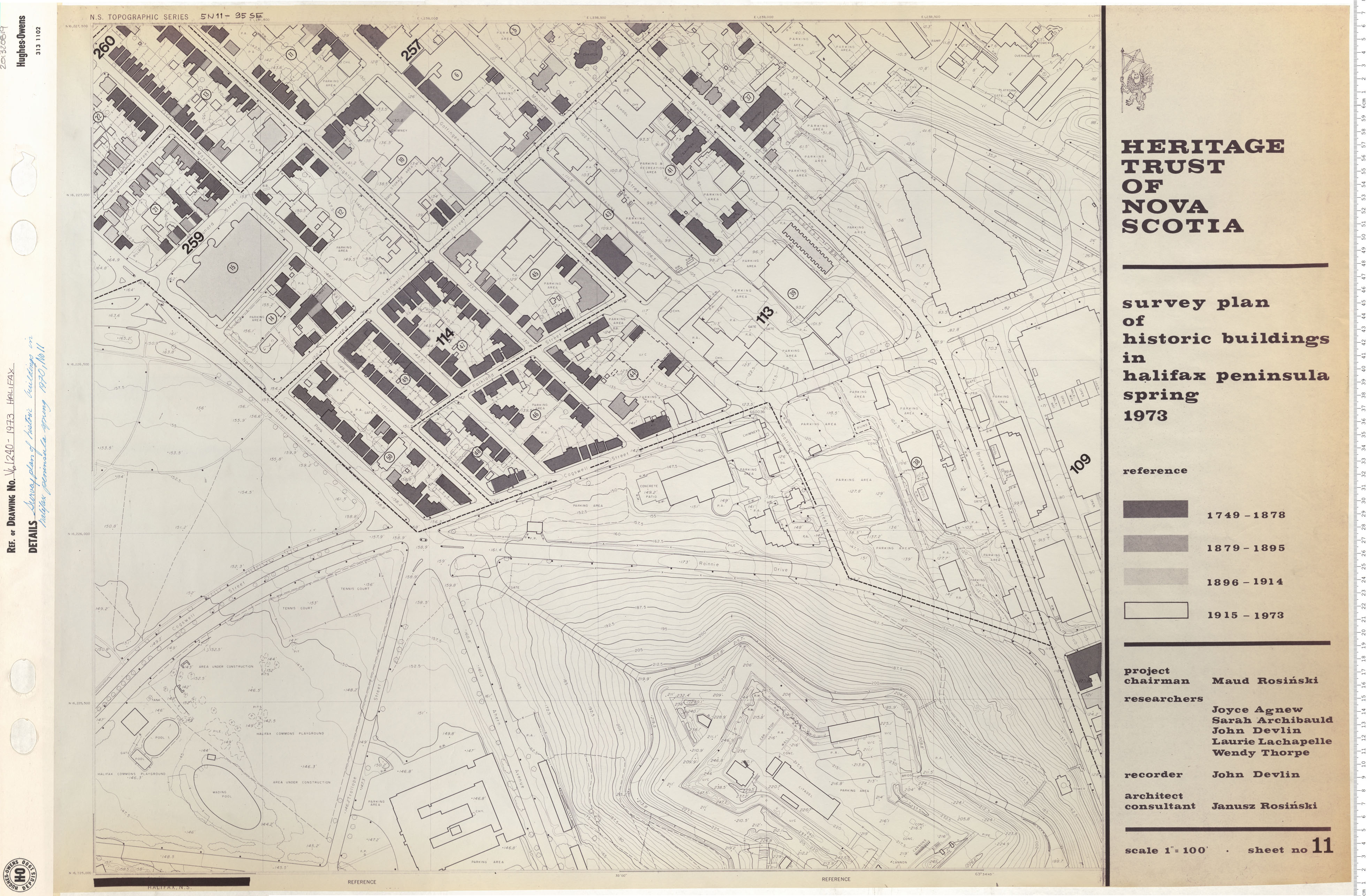 maps : Survey plan of historic buildings in Halfax peninsula Spring 1970 No. 11