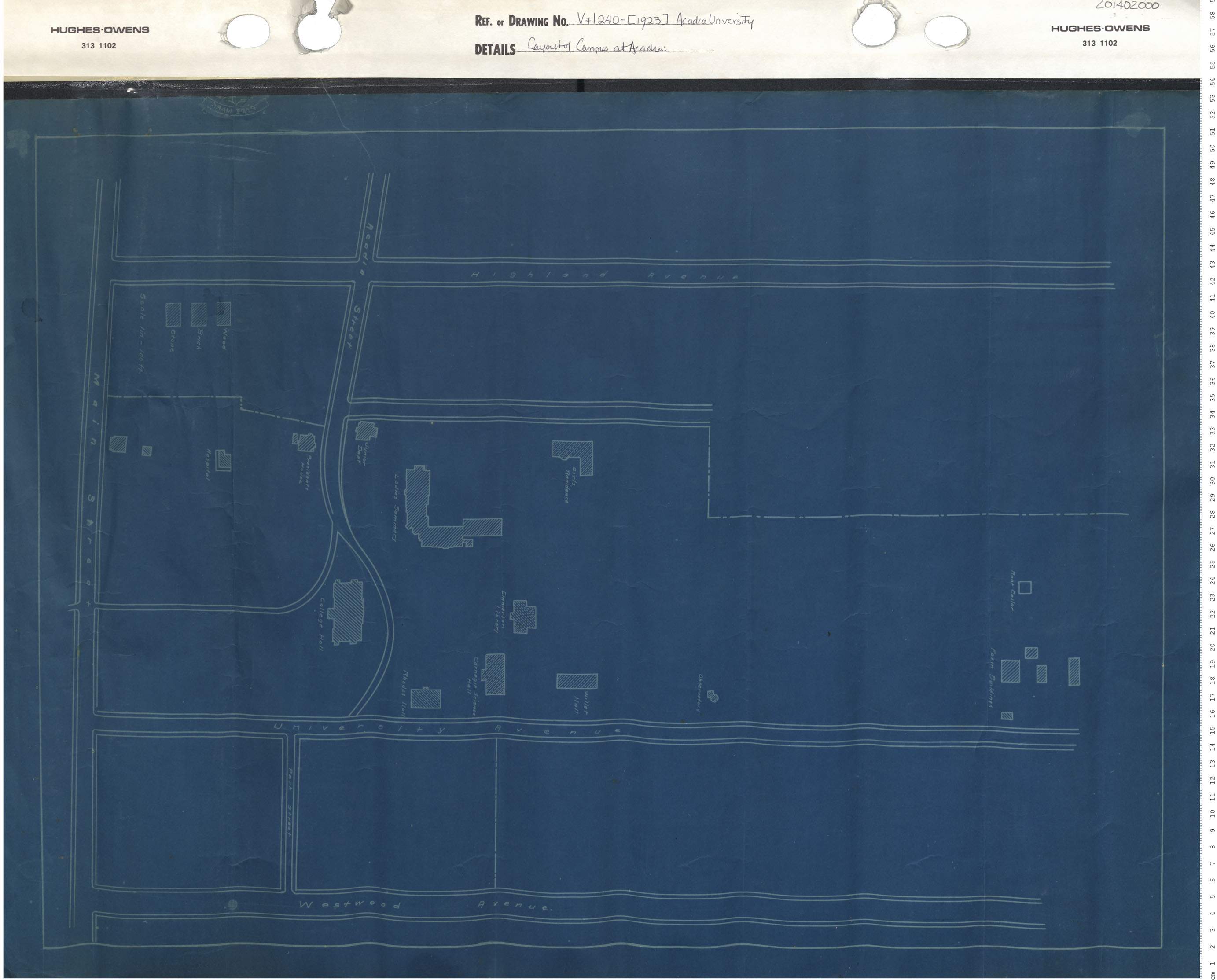 maps : Layout of campus of Acadia University