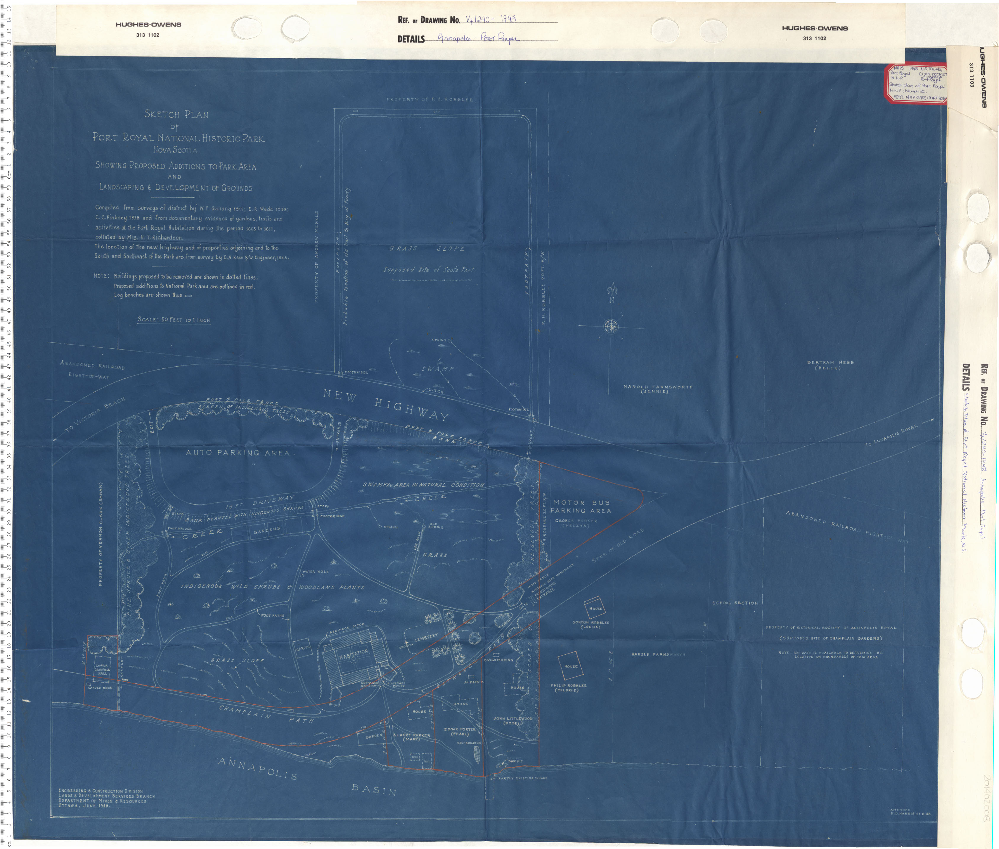 maps : Sketch plan of Port Royal National Historic Park, Nova Scotia