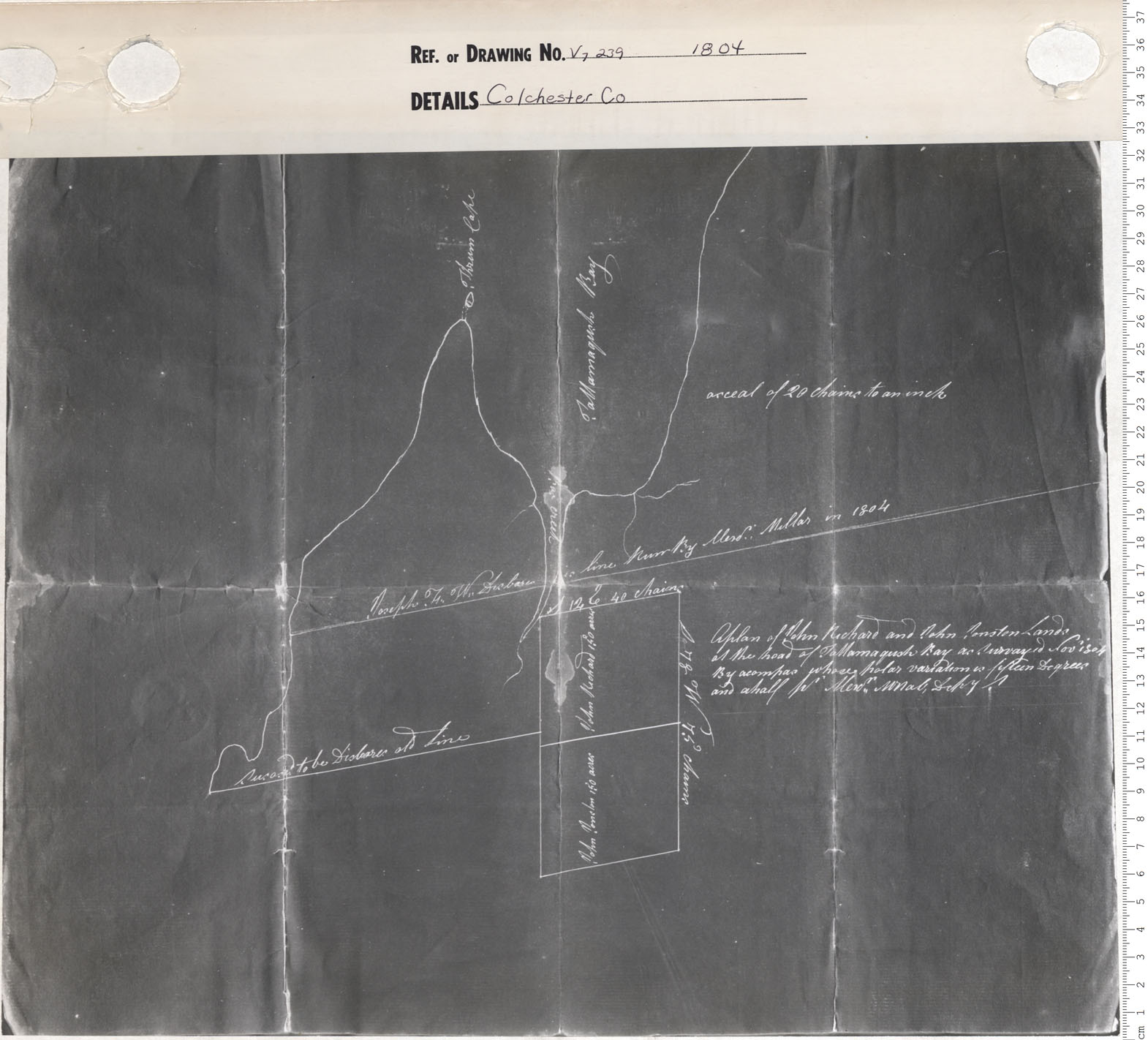 maps : A plan of John Richard and John - lands at the head to Tatamagouche Bay