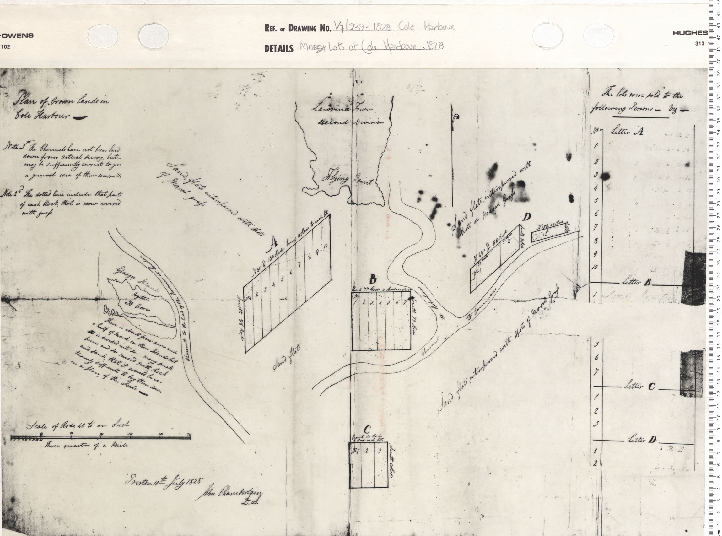 maps : Marsh lots at Cole Harbour, 1828