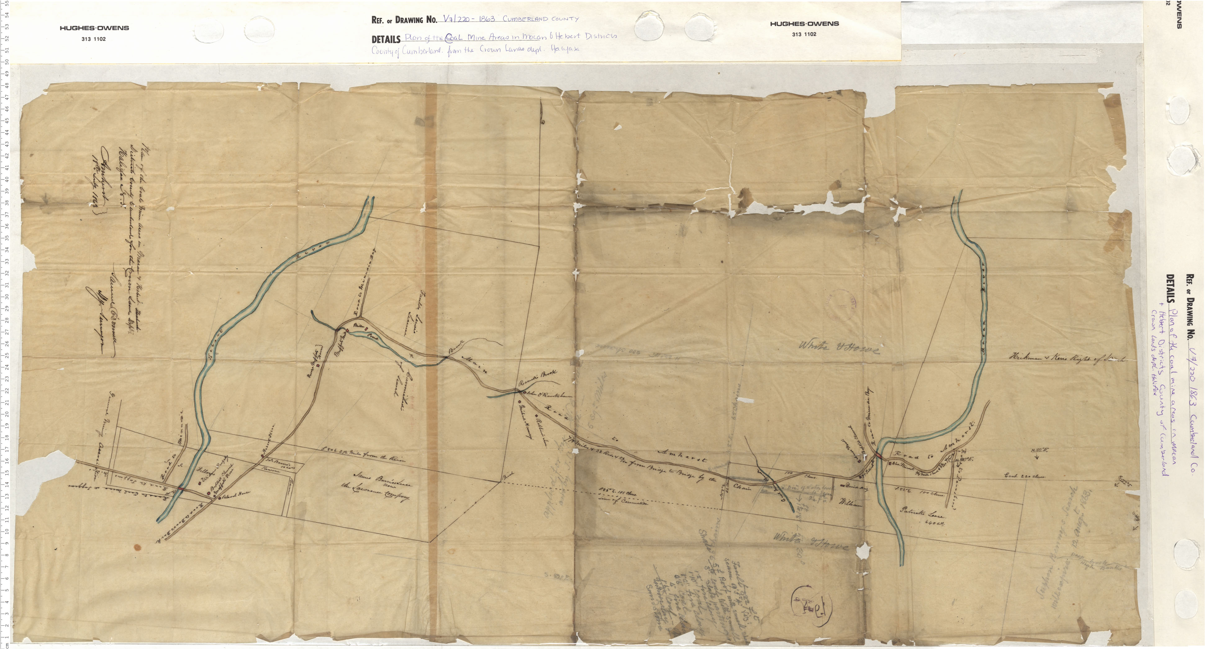 maps : Plan of the Coal Mine Areas in the Macan and Herbert Districts, County of Cumberland from the Crown Lands dept. Halifax