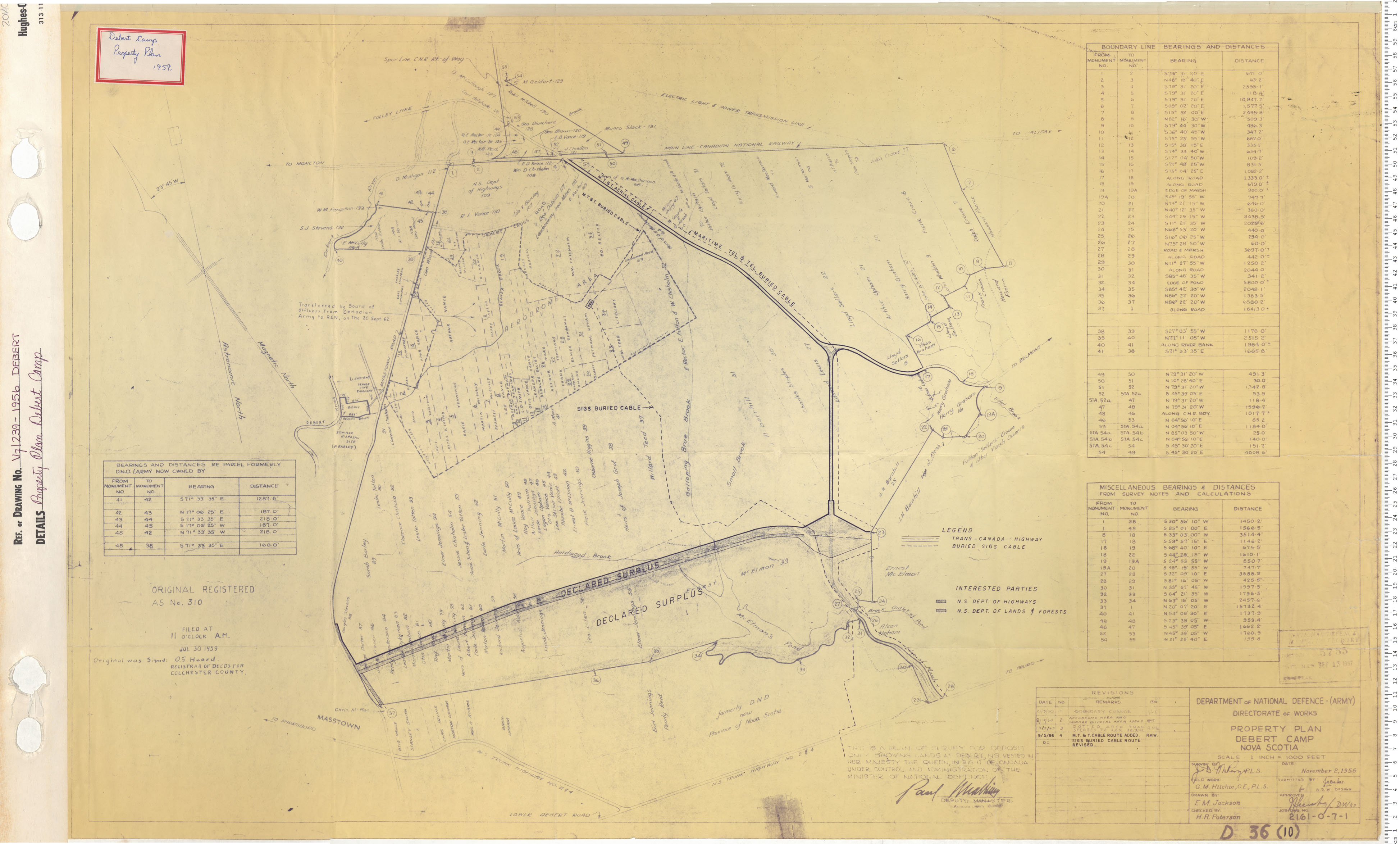 maps : Property plan of Debert Camp