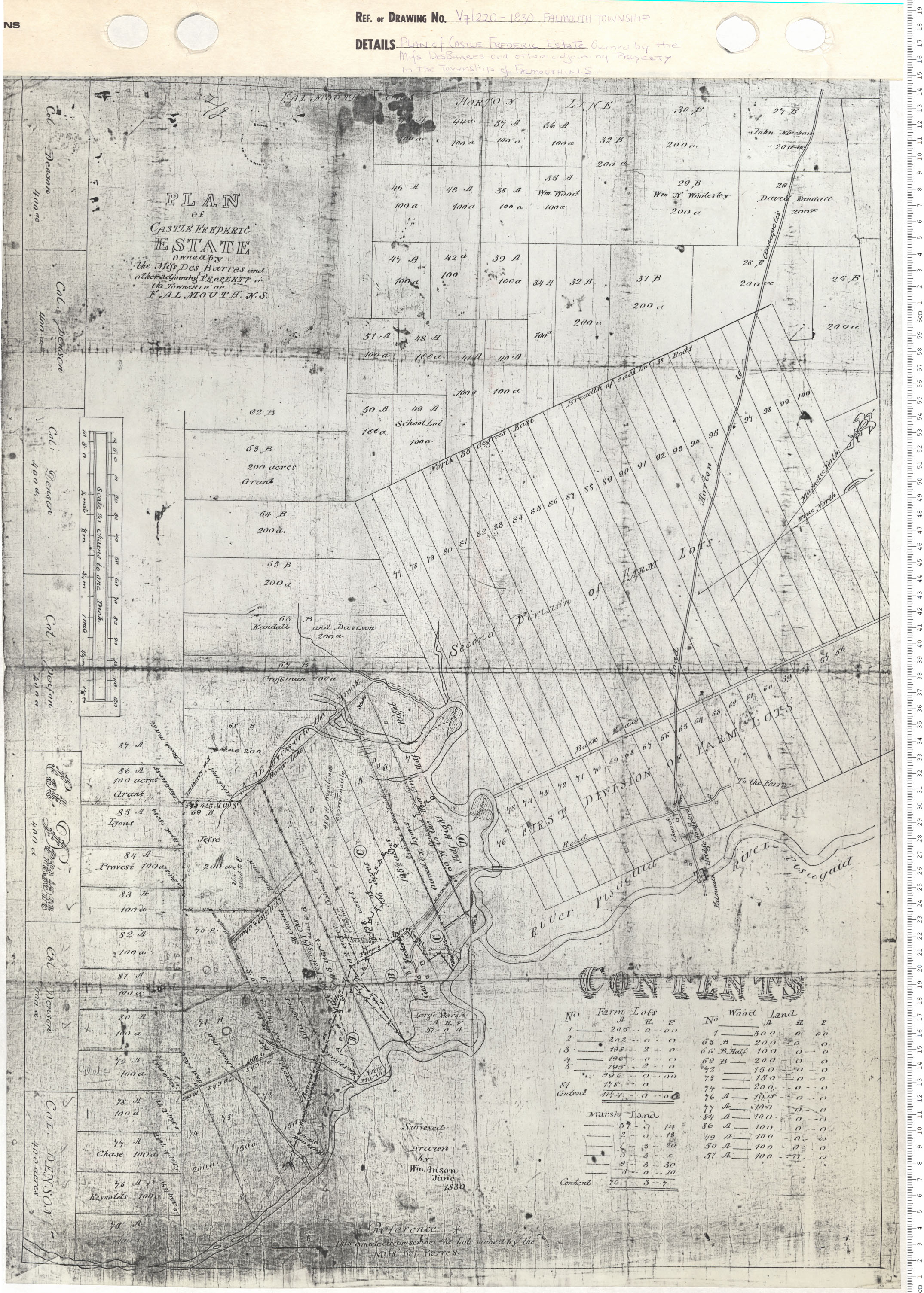 maps : Plan of Castle Frederick Estate - owned by Messrs DesBarres and other adjoining Property in the Township of Falmouth, N.S.