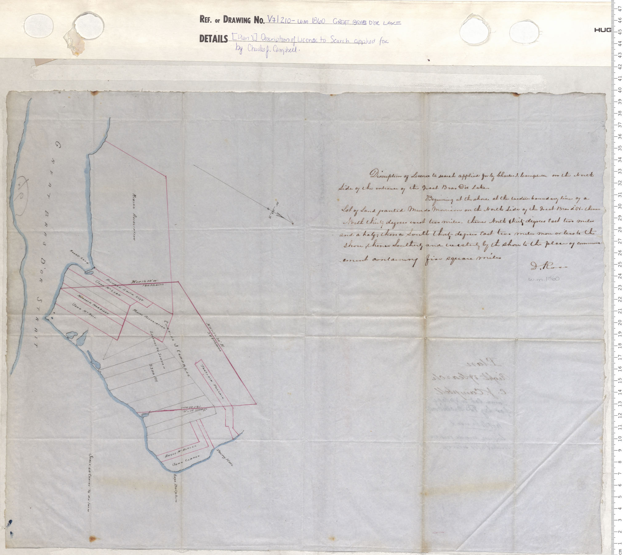 maps : Plan and Description of License to Search applied for by Charles J. Cambell