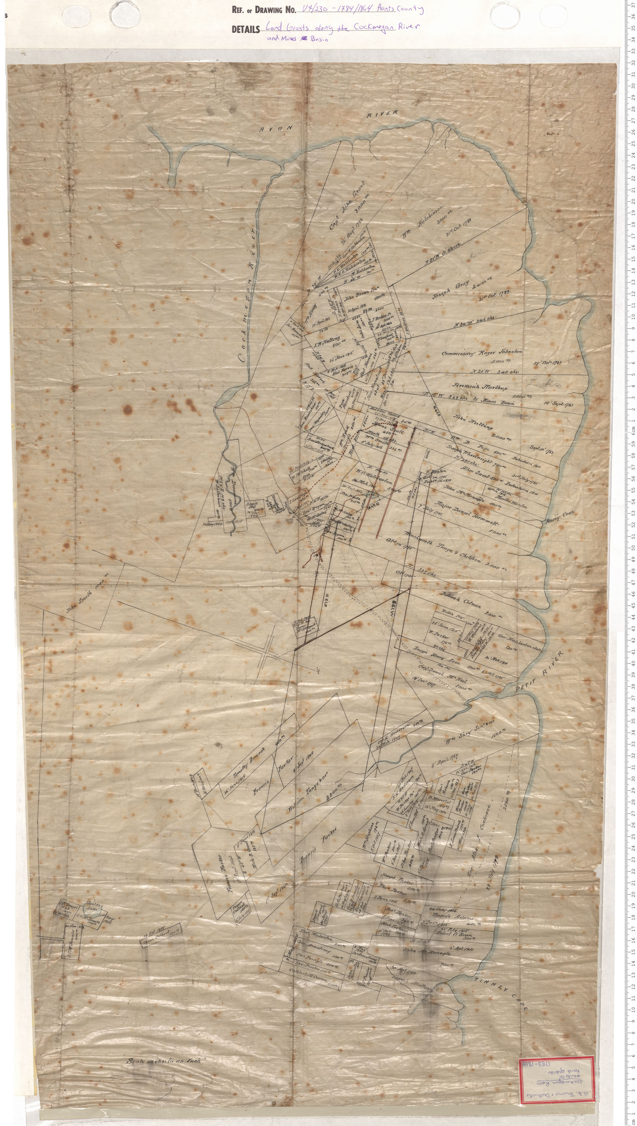 maps : Land Grants along the Cockmegun River and Minas Basin