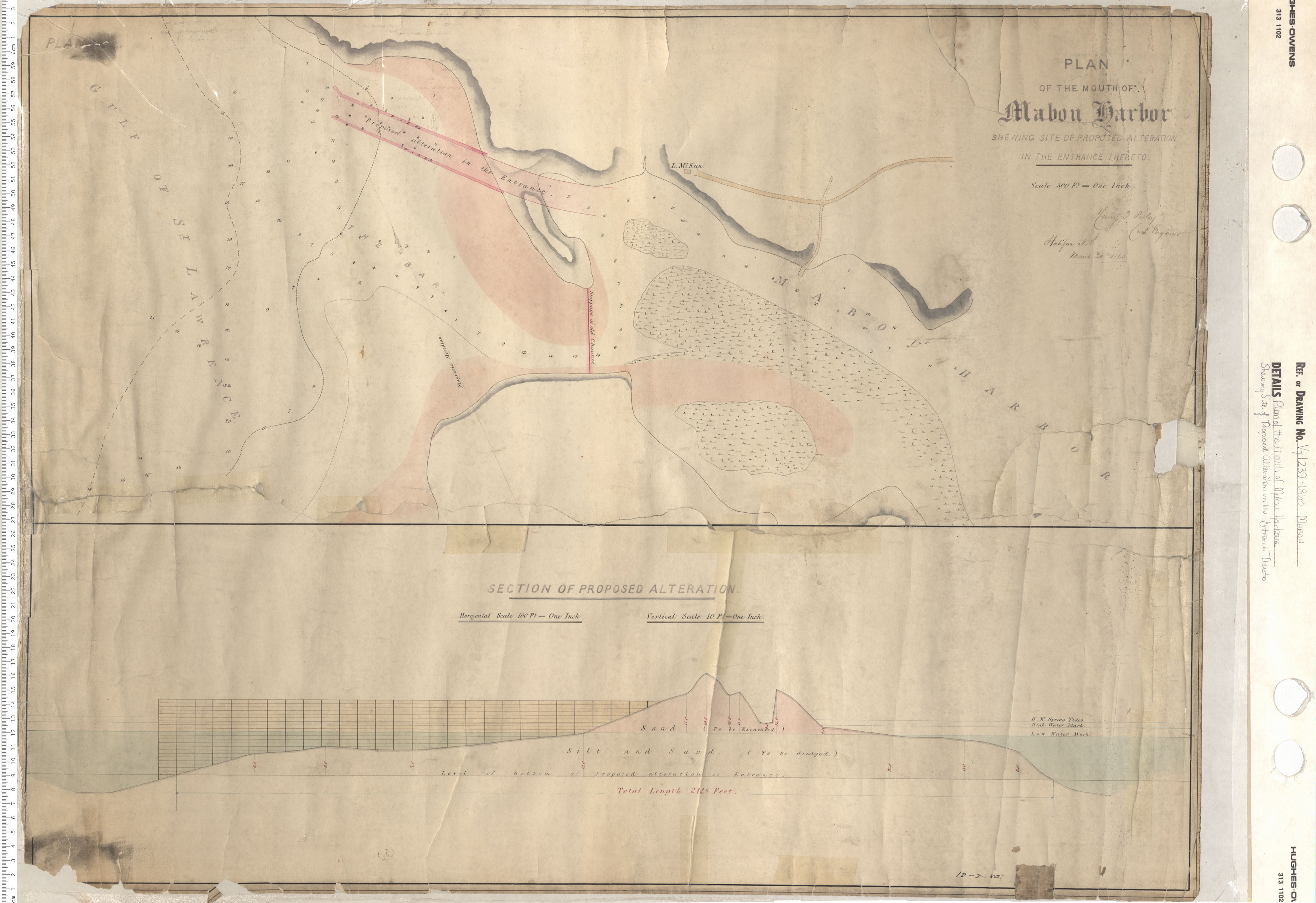 maps : Plan of the Mouth of Mabou Harbour: Shewing site of proposed alteration in the entrance thereto