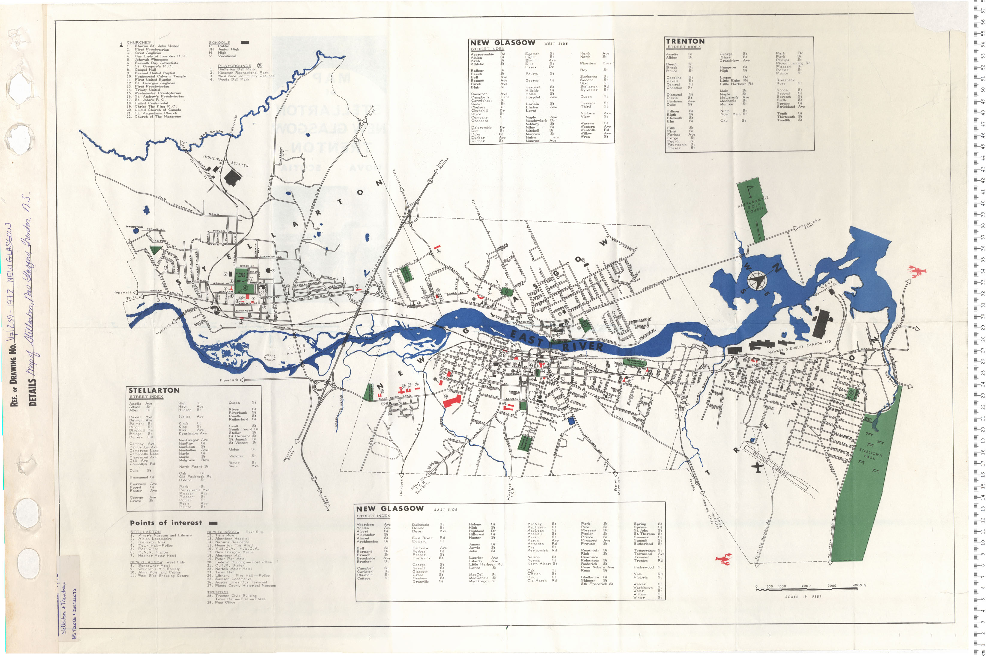 maps : Map of Stellarton, New Glasgow, Trenton N.S.