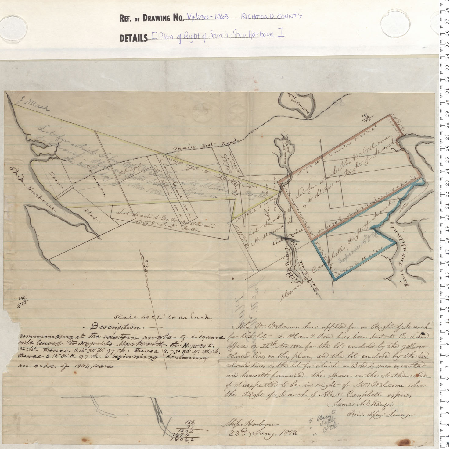 maps : Plan of Right of Search, Ship Harbour