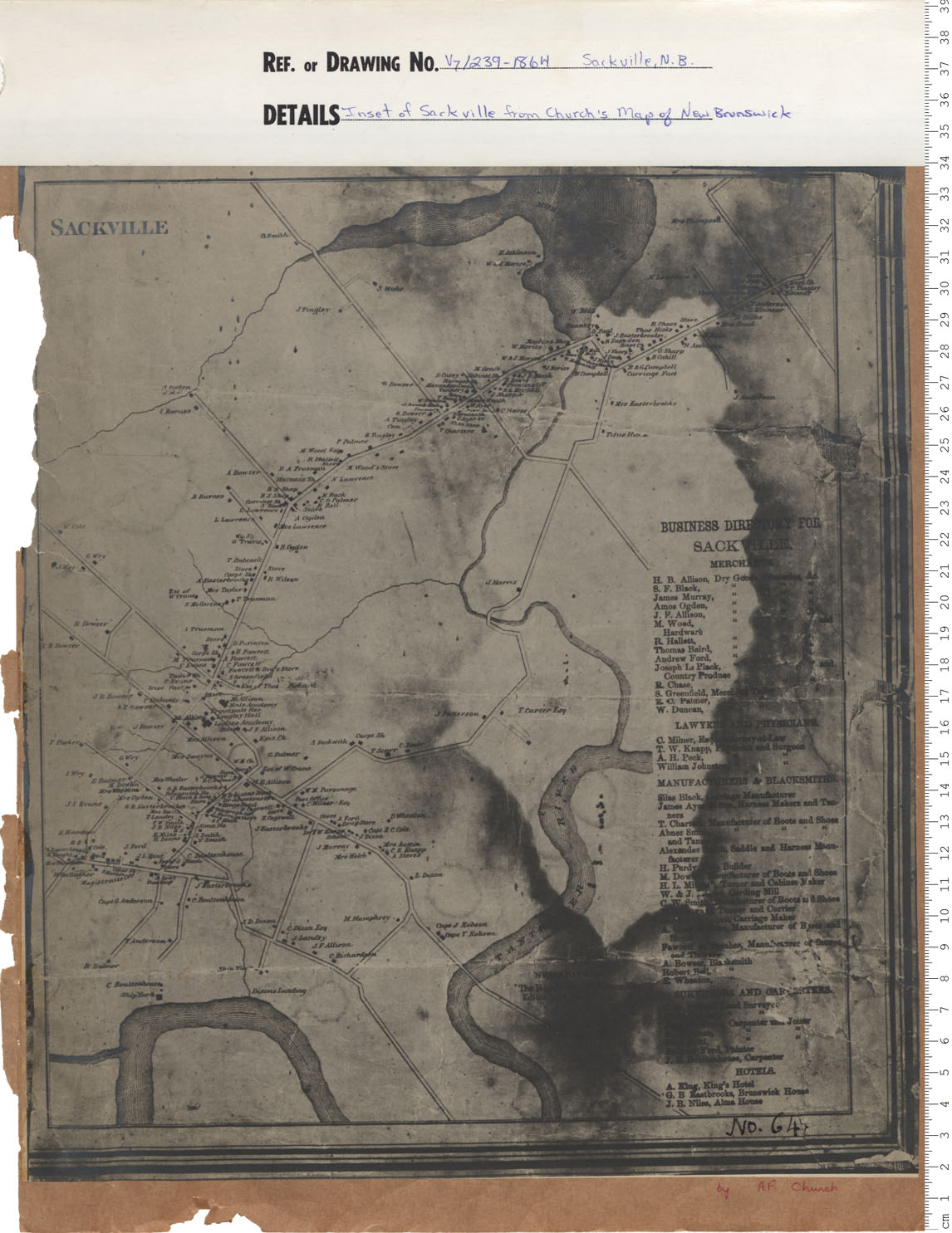 maps : Inset of Sackville from  Churchs map of New Brunswick