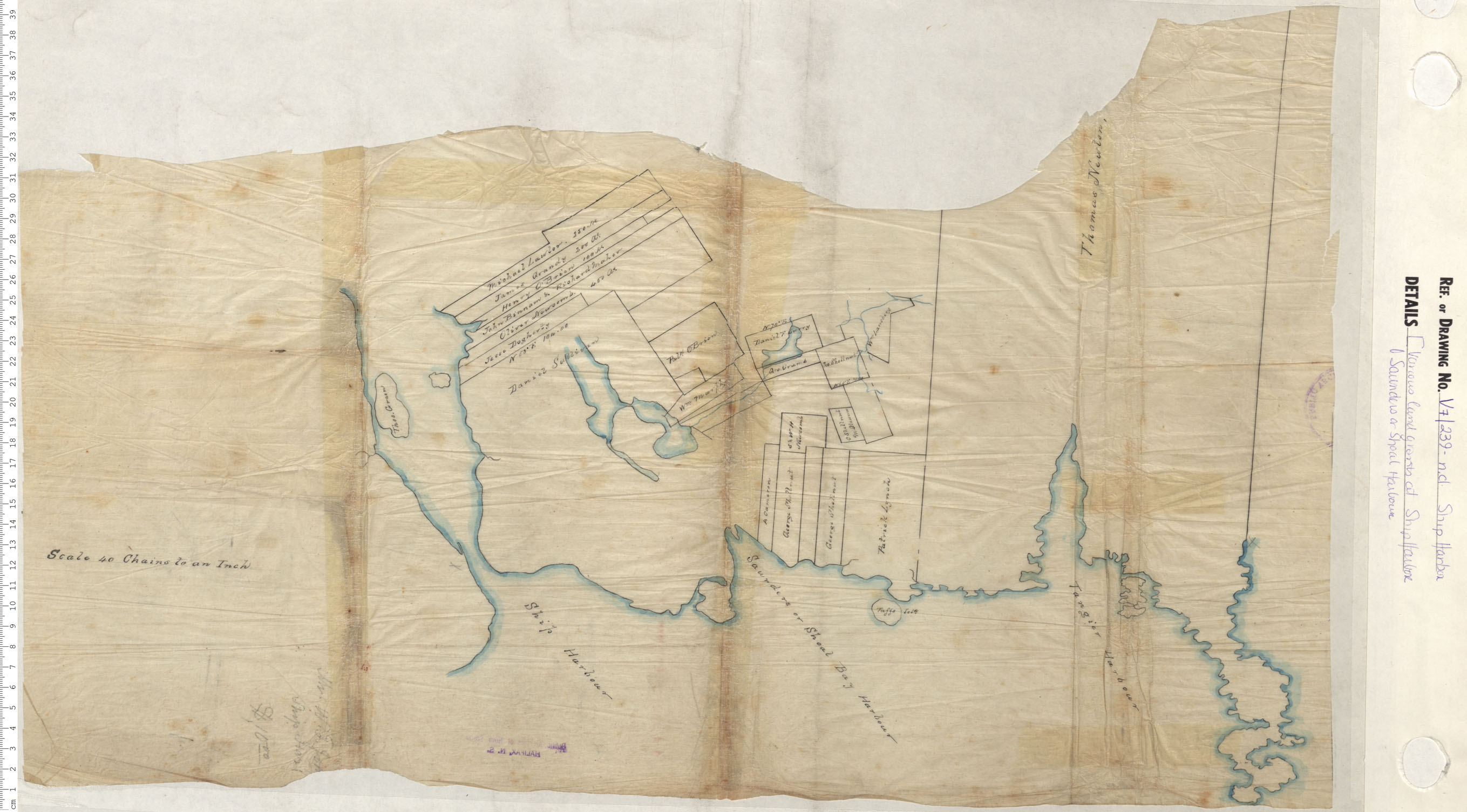 maps : Various land Grants at Ship Harbour / Saunders or Shoal Harbour