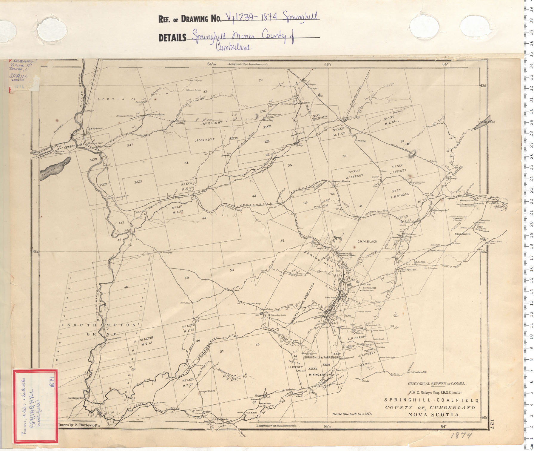 maps : Springhill Mines County of Cumberland