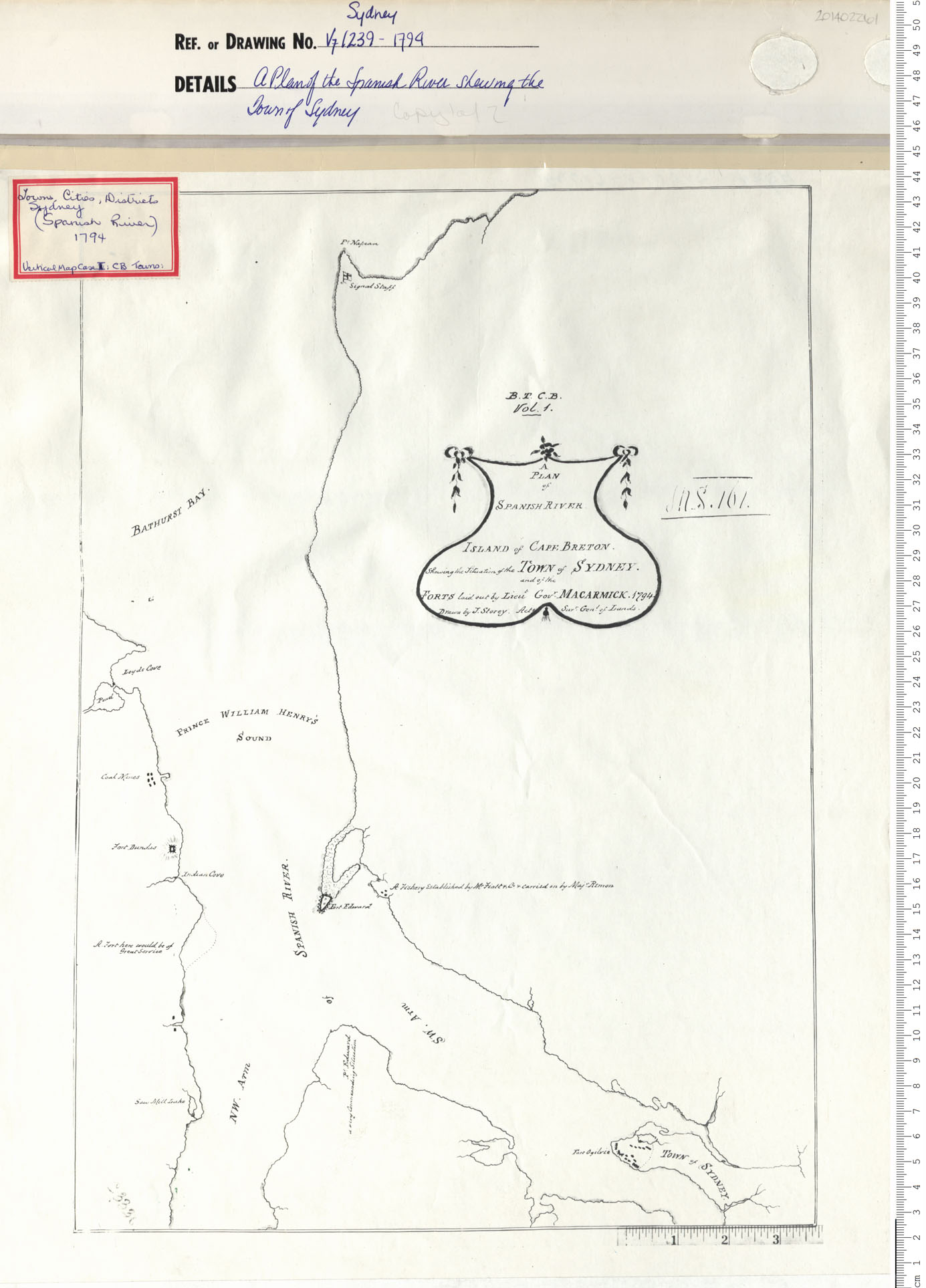 maps : A Plan of Spanish River Shewing the Town of Sydney