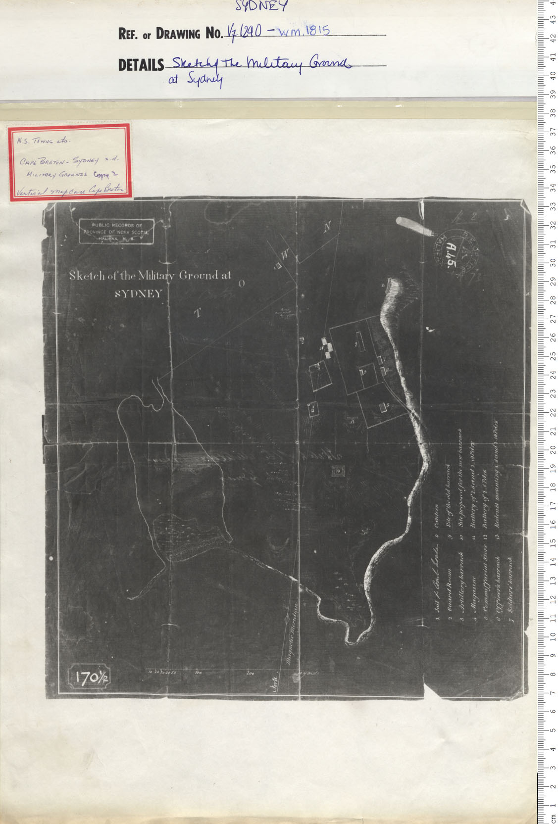 maps : Sketching of the Military Ground at Sydney