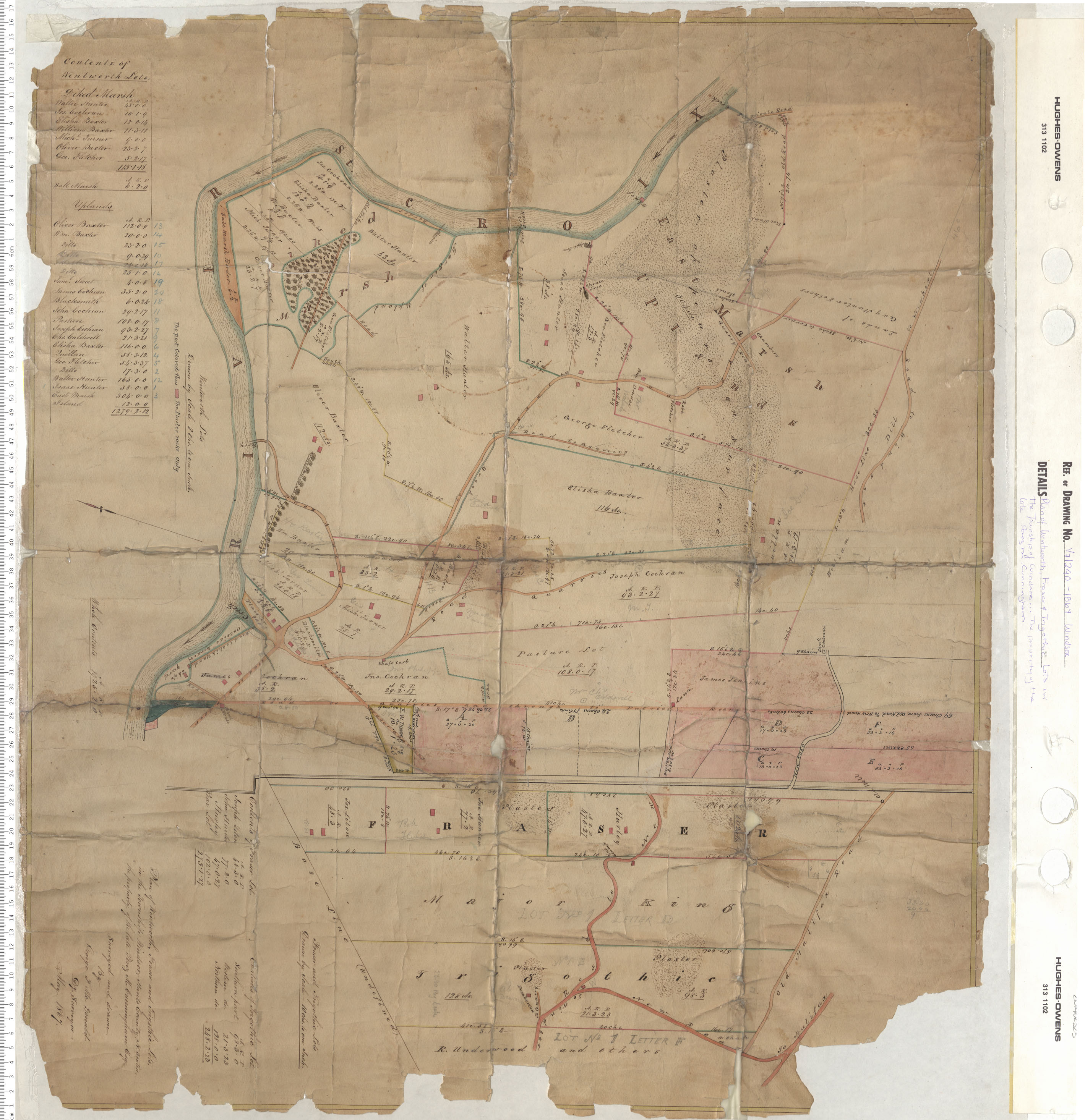 maps : Plan of Wentworth, Fraiser and Trigothic Lots in the township of Windsor…The property of the late Perez M. Cunningham