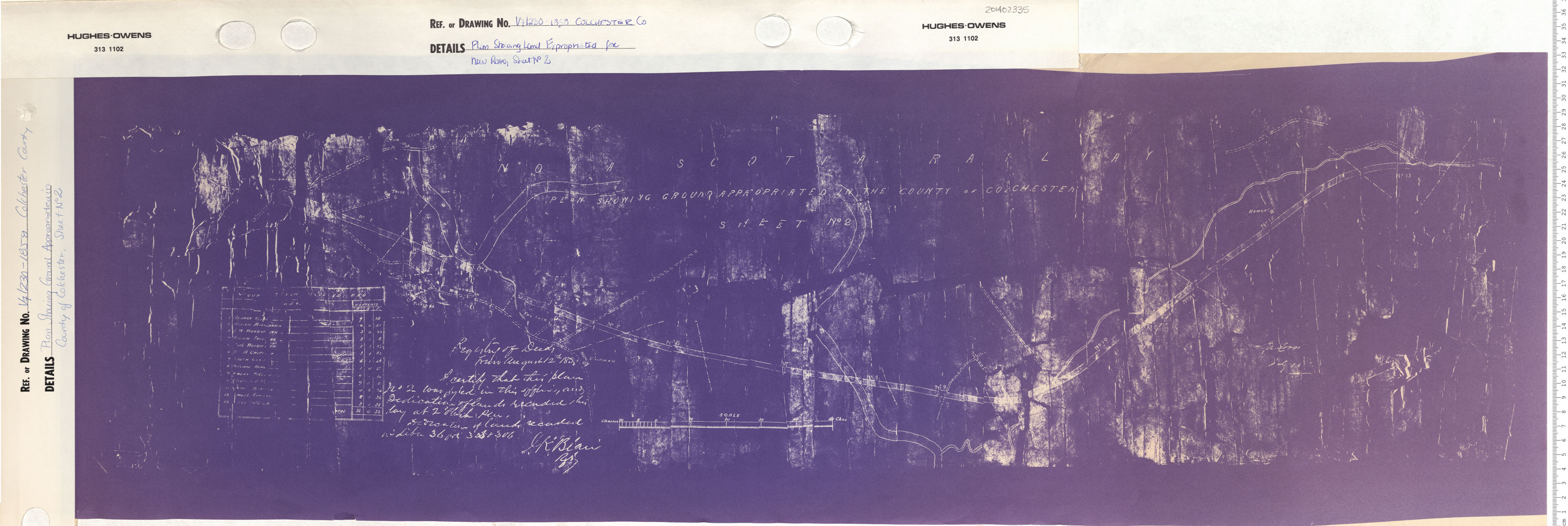 maps : Plan Showing Land Expropriated for New Road Colchester County, Sheet No. 2