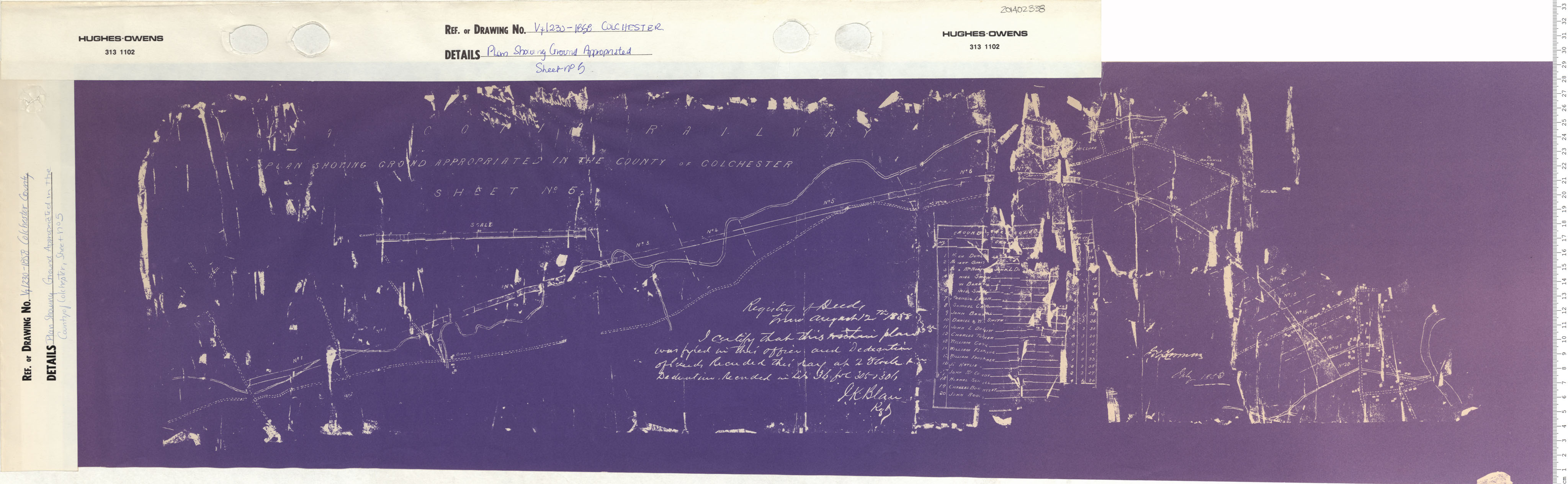 maps : Plan Showing Land Expropriated for New Road Colchester County, Sheet No. 5