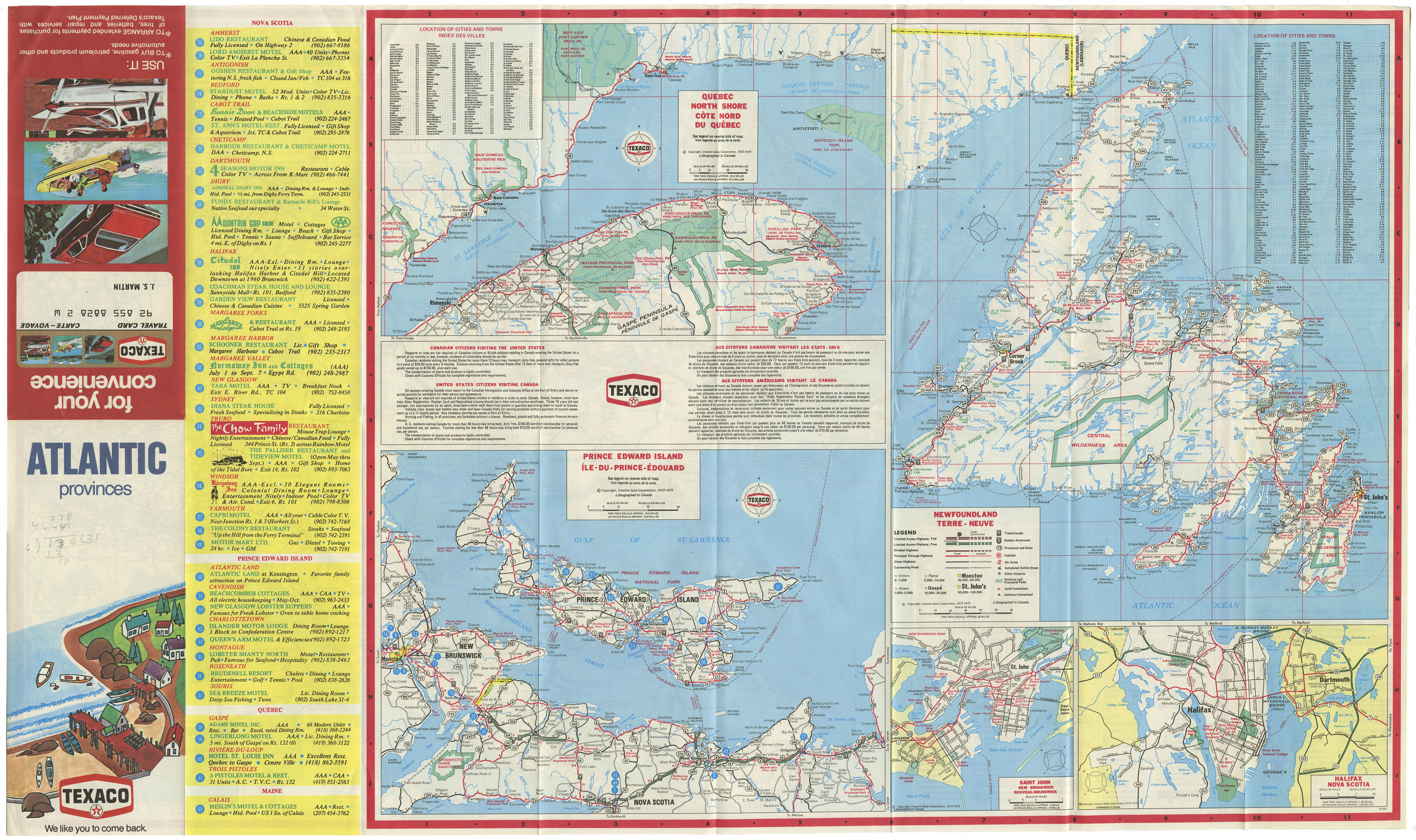 maps : Texaco, Atlantic provinces [Road Map]