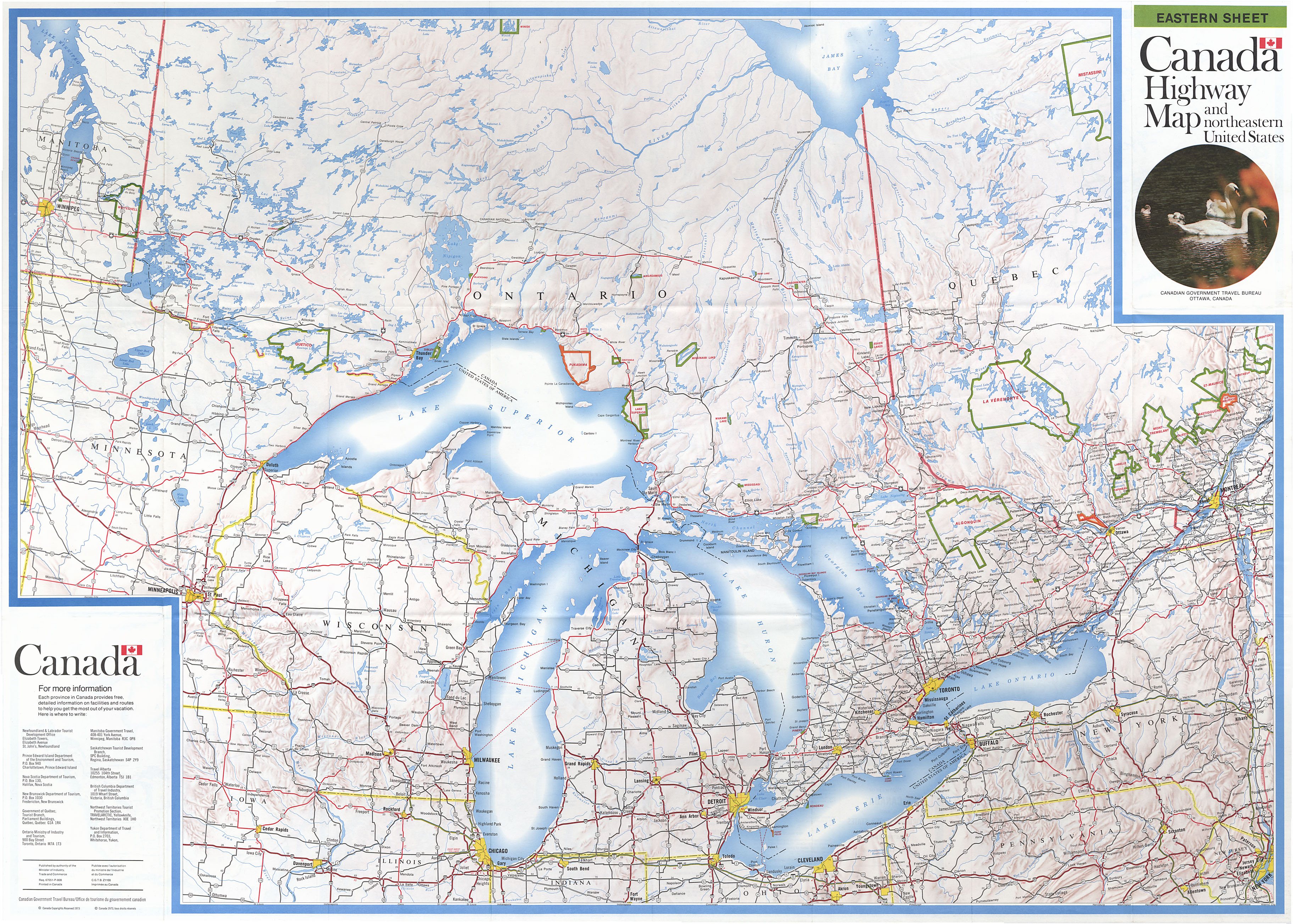 maps : Highways of Canada and Northern United States: Eastern Sheet