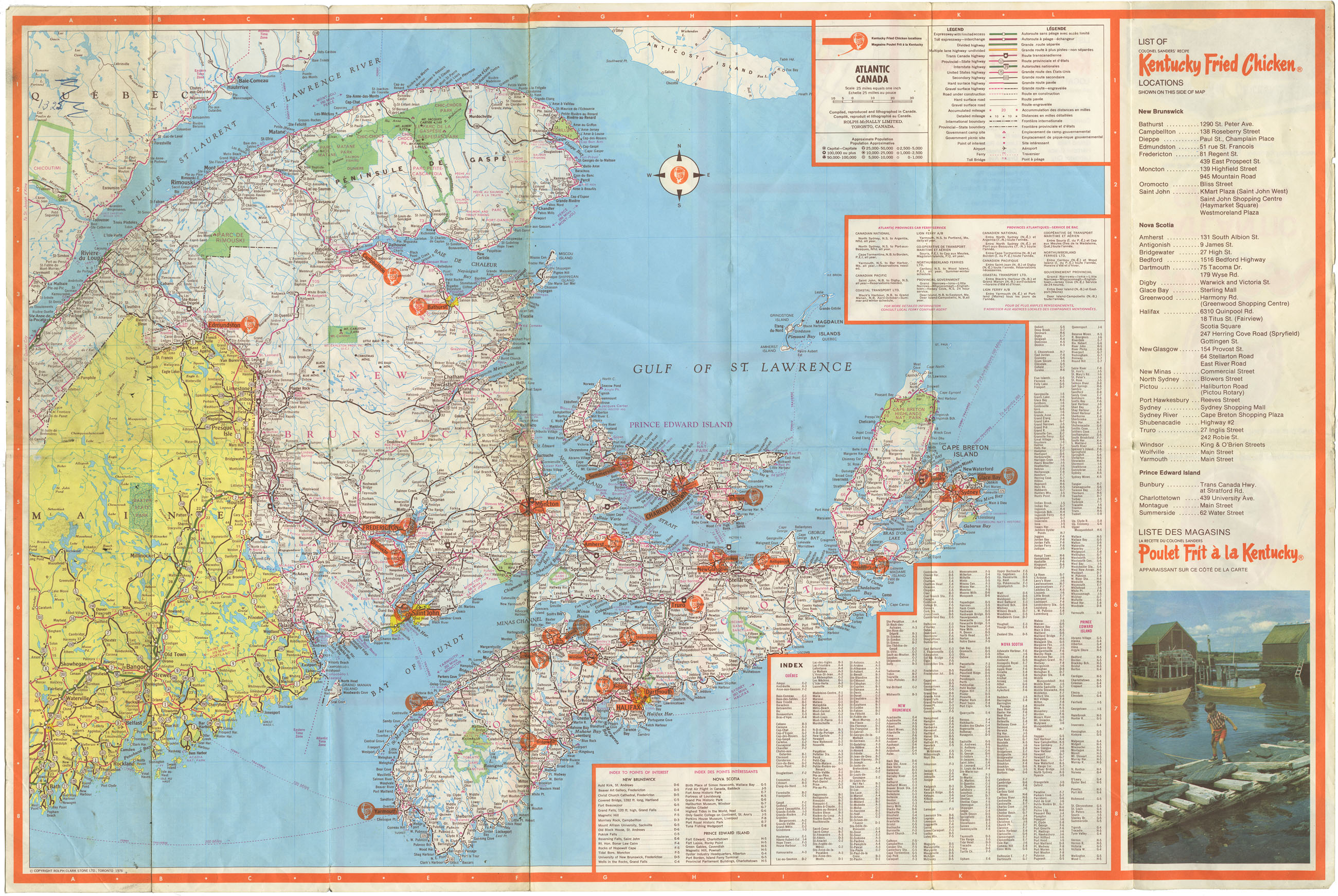 maps : Map of Atlantic Canada from Colonel Saunders and his boys and girls