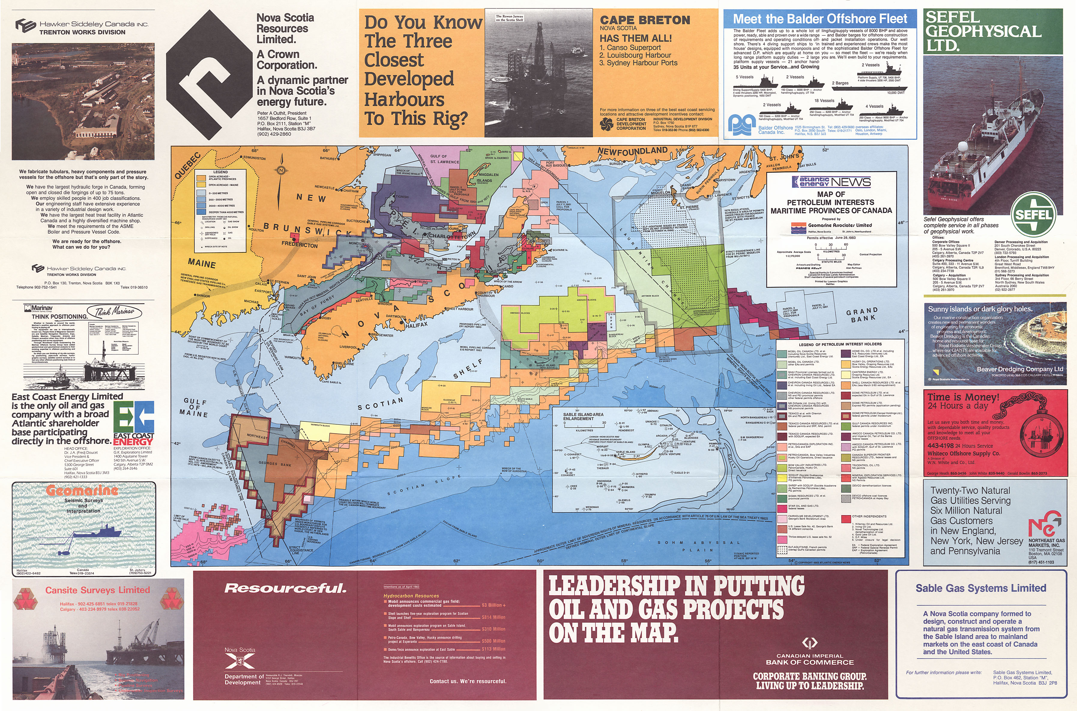 maps : Map of Petroloeum Interests , Maritime provinces of Canada