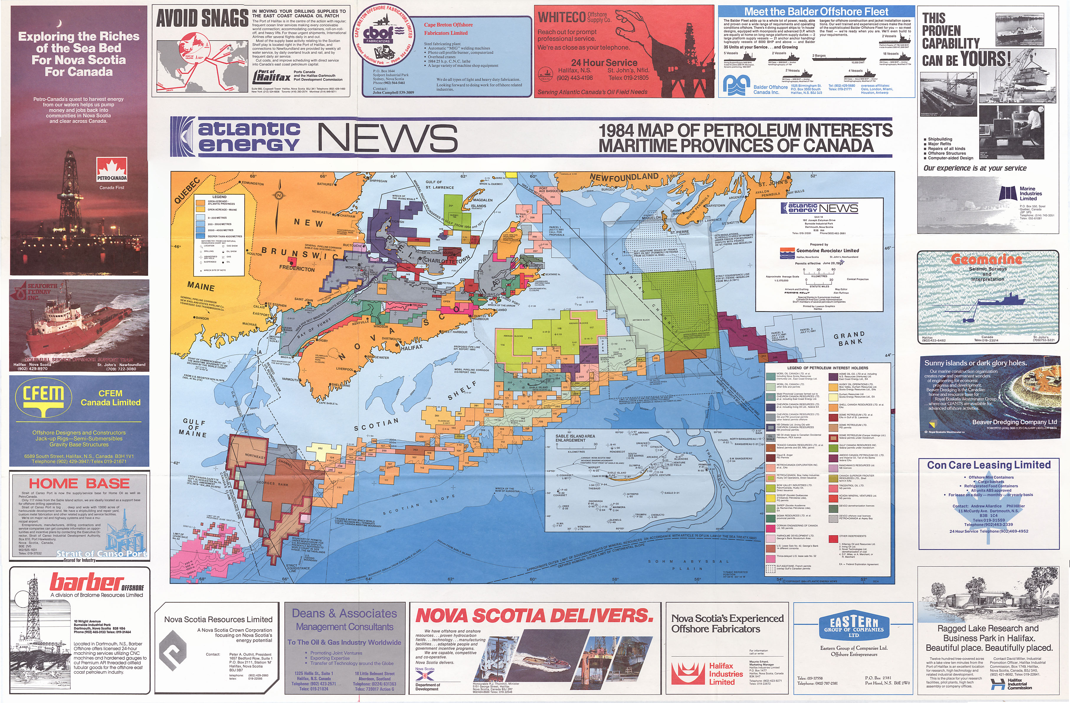 maps : Map of Petroloeum Interests , Maritime provinces of Canada