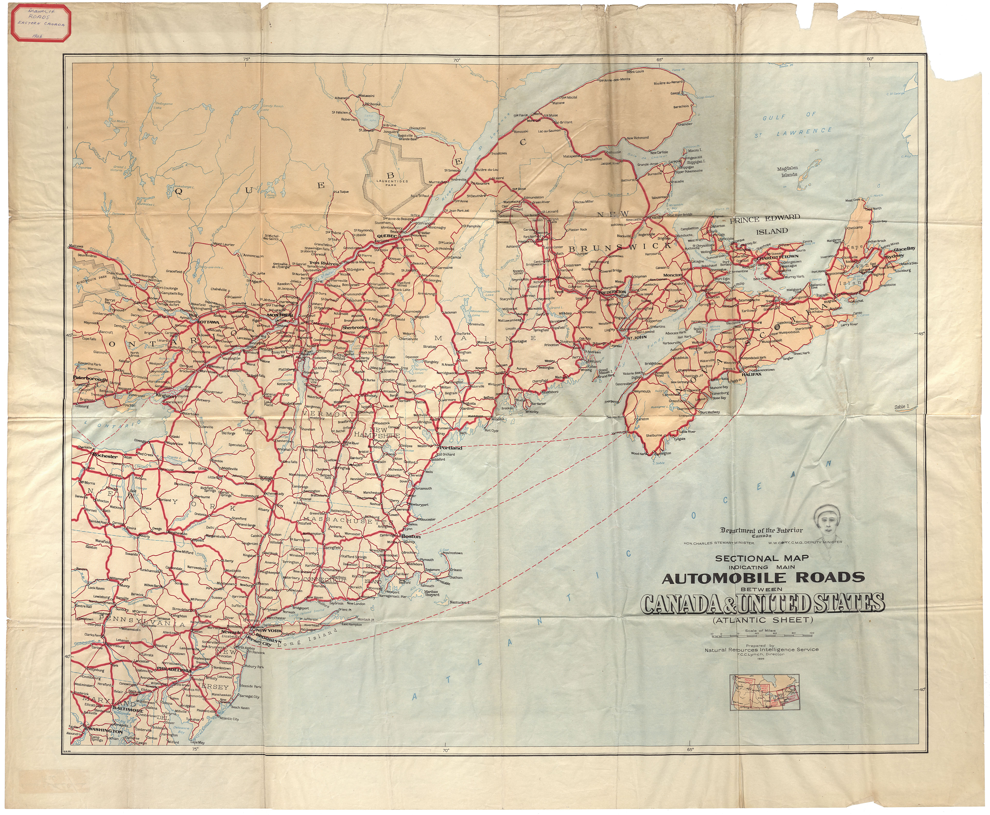 maps : Roads: Eastern Canada 1926