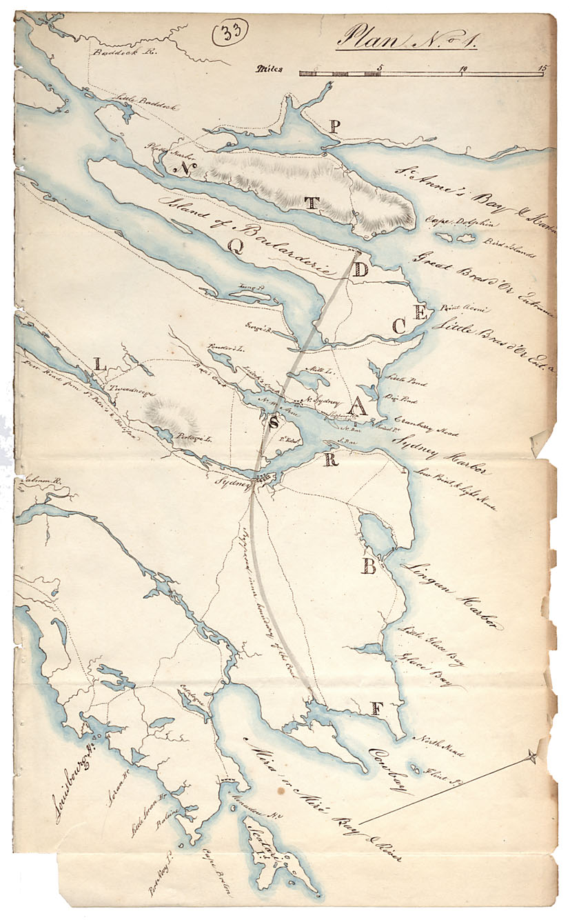 maps : Plans with Mr. Crawleys letter to Secretary of the Province including plans and descriptions of the several mines and quarries in c.B.