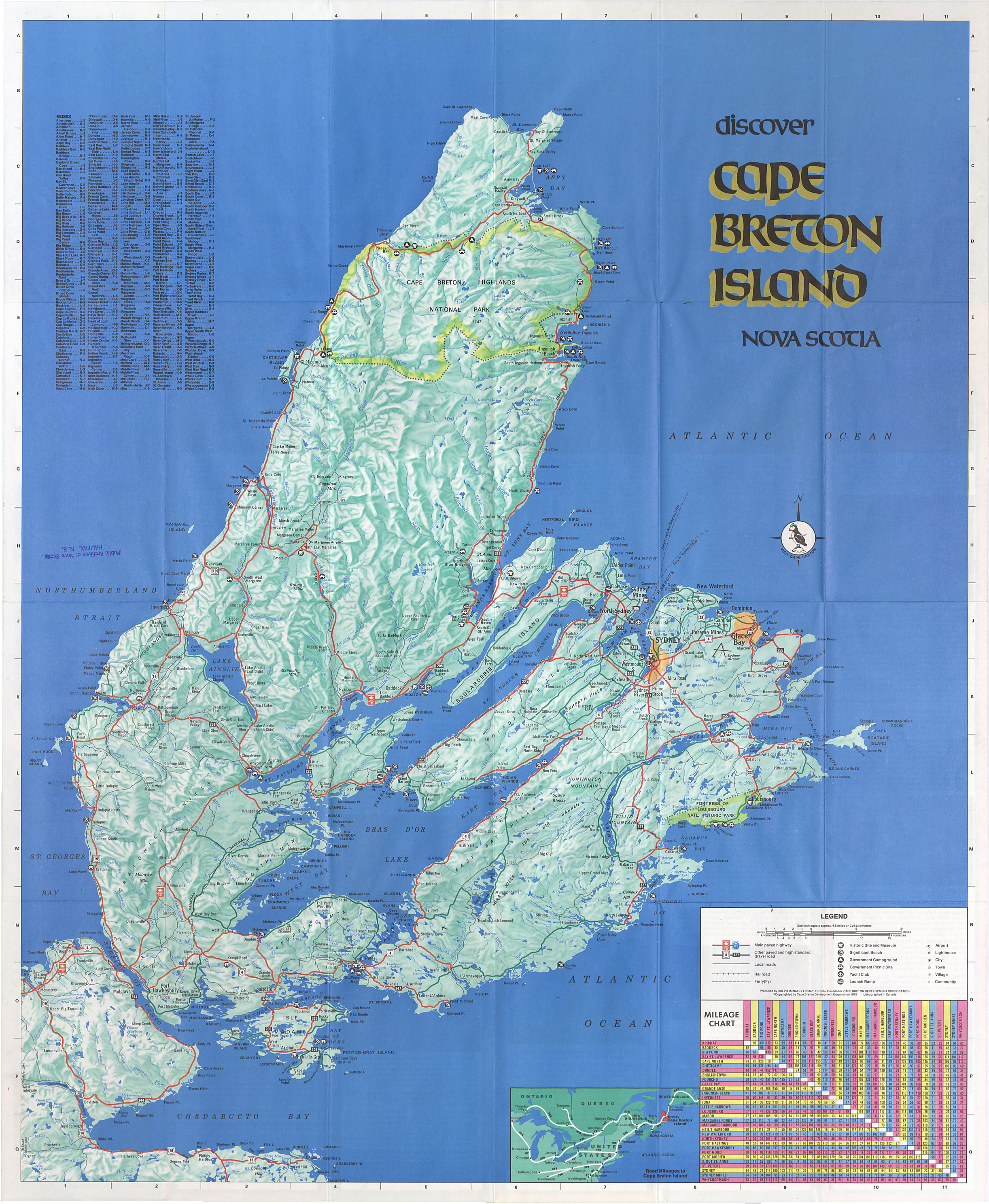 maps : Cape Breton Island Nova Scotia Highway Map