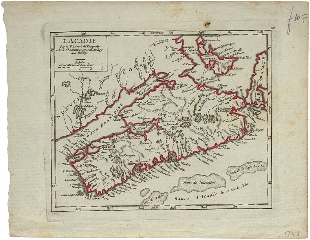 maps : LAccadie Par le Sr. robert de Vaugondy, fils de Mr. Robert Geogr, ord. Du Roy avec Privilege