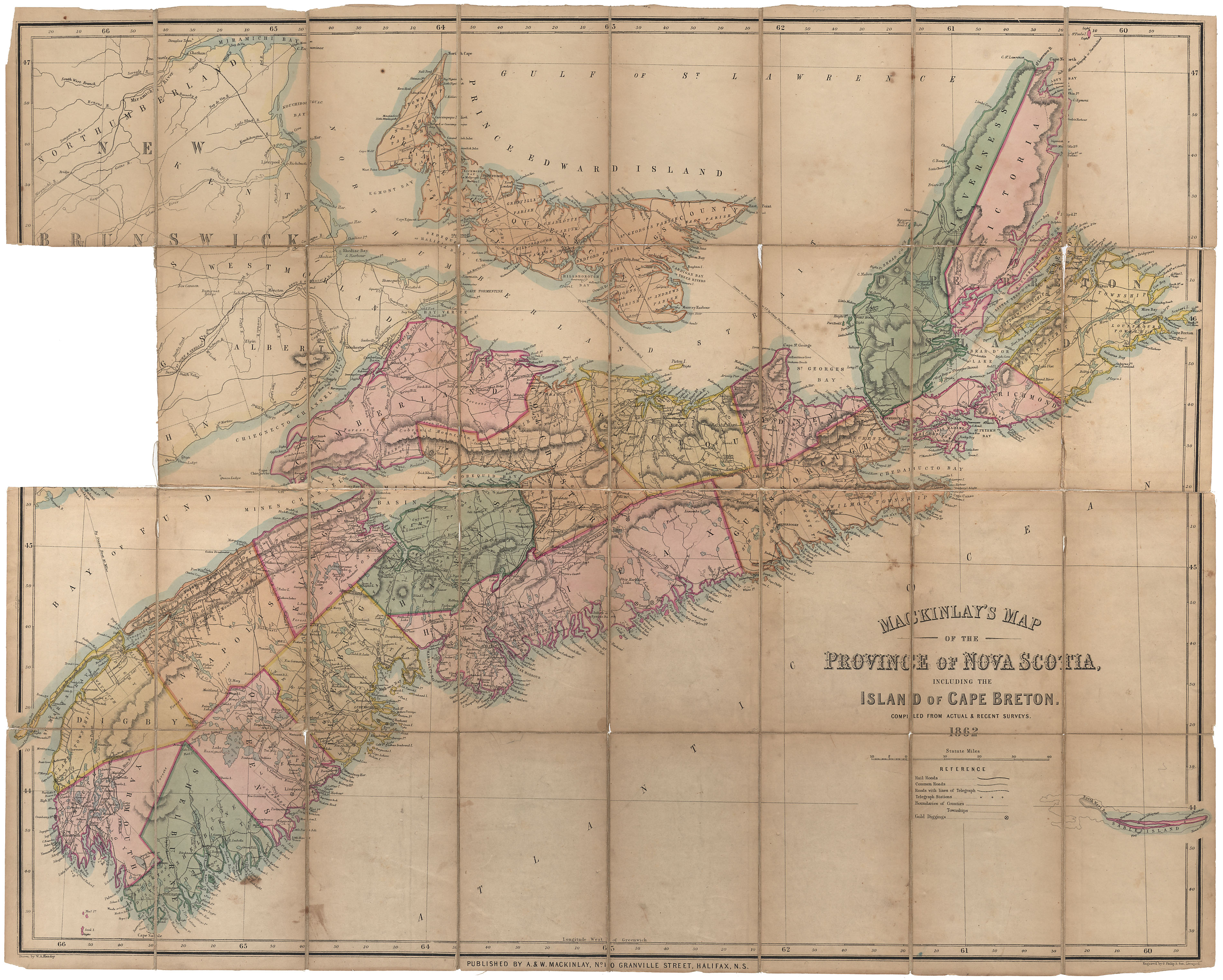 maps : MacKinlays Map of Nova Scotia, 1862