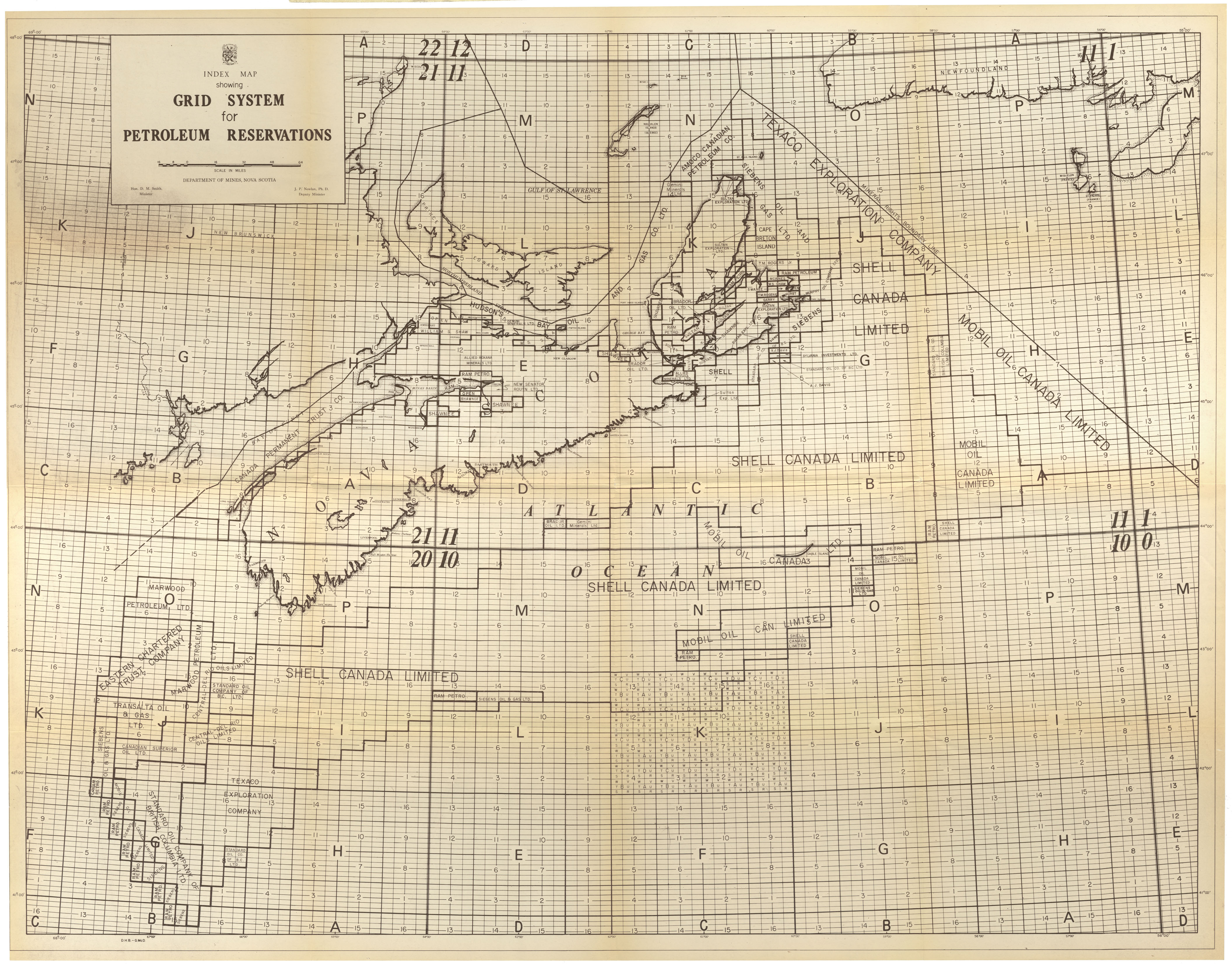 maps : Index Map showing Grid System for Petroleum Reservations