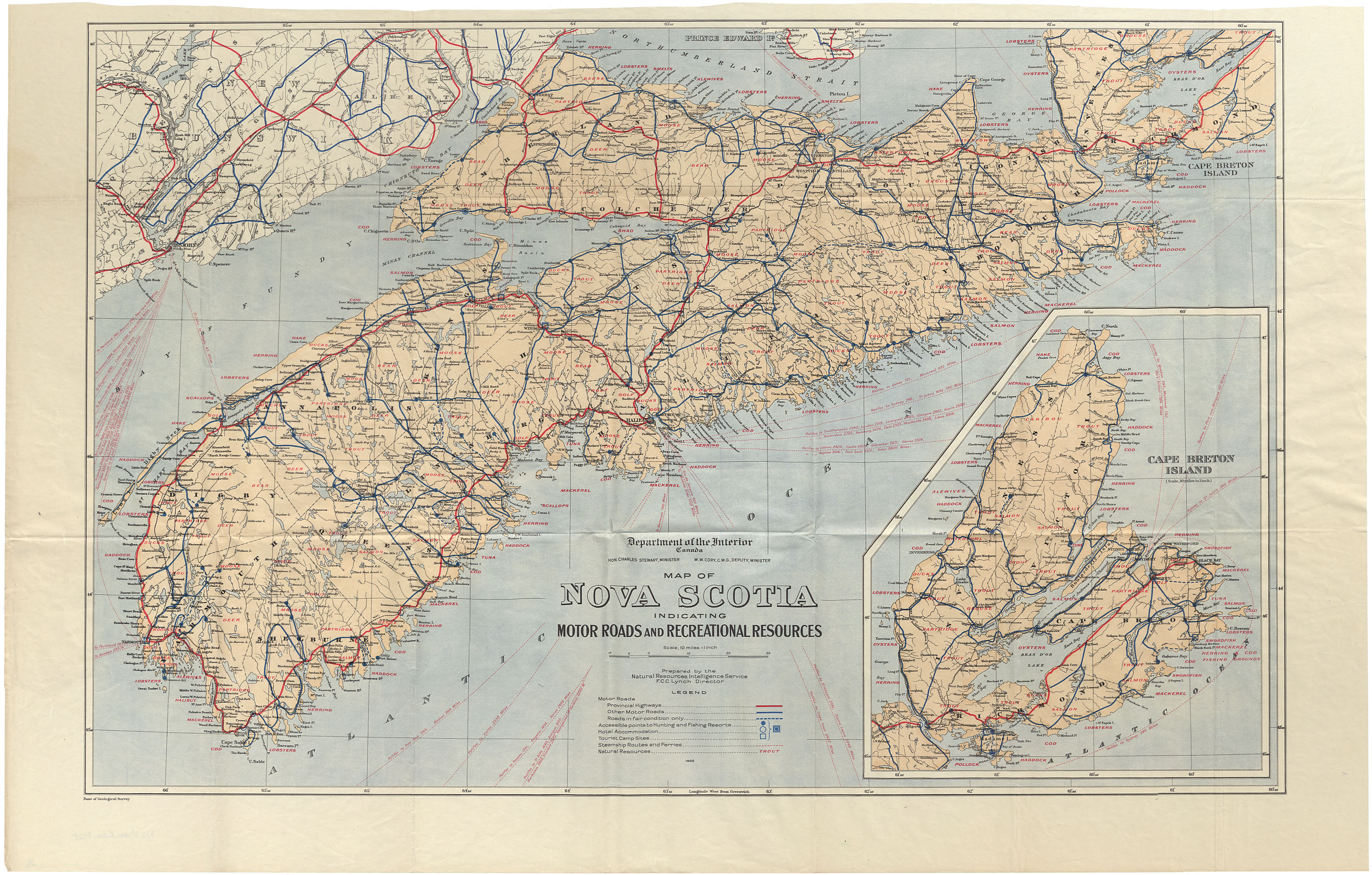 maps : Motor Road, Nova Scotia 1925