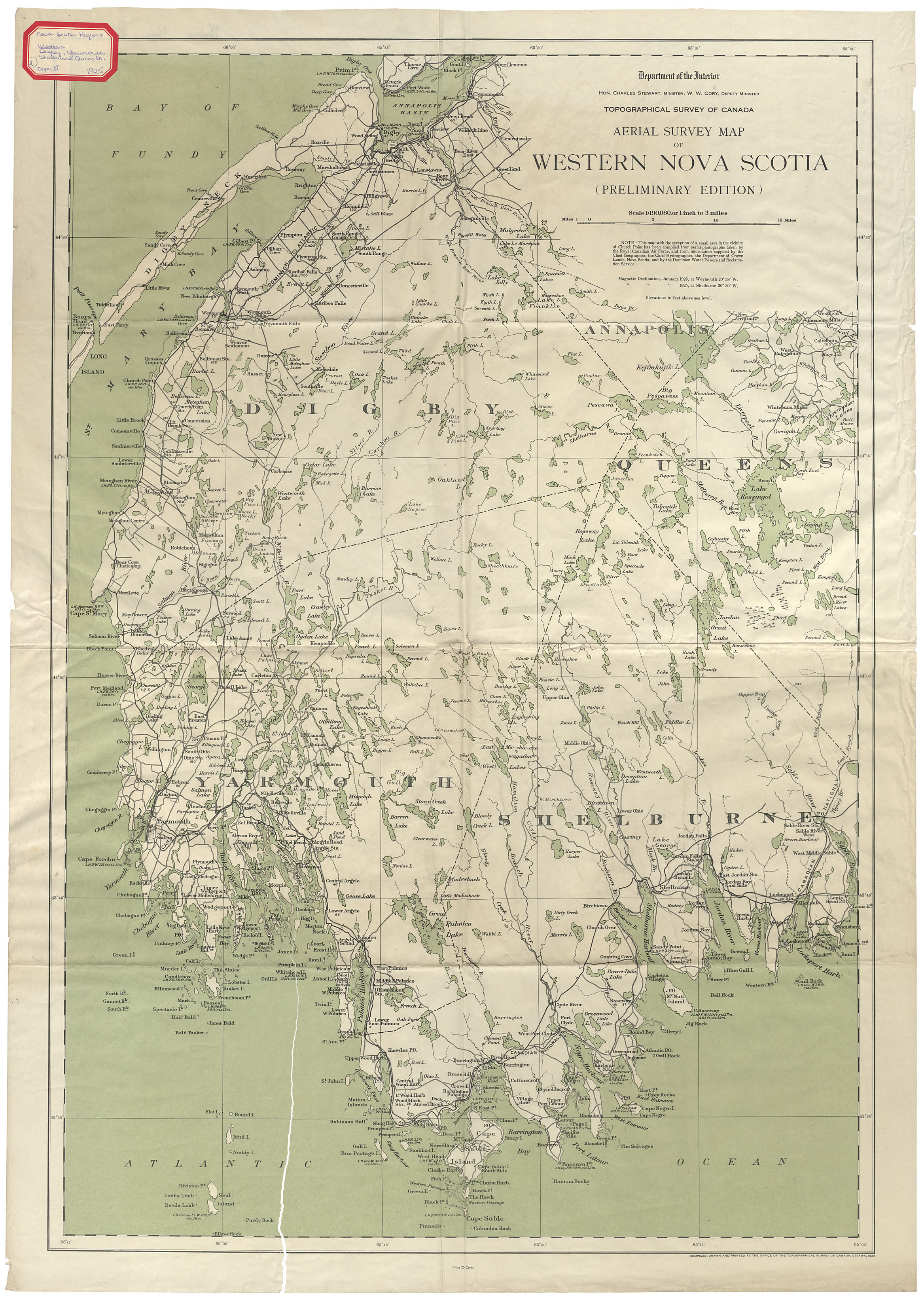 maps : Topo. Series Aerial Survey of Western Nova Scotia