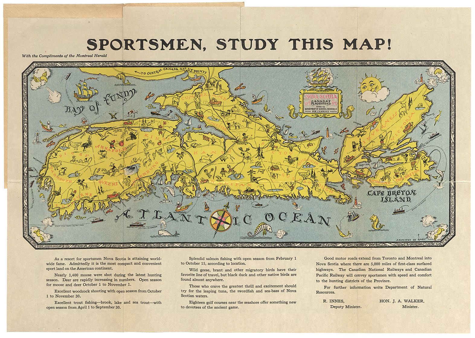 maps : Nova Scotia-A Unique Map of Special Interest to Sportsmen