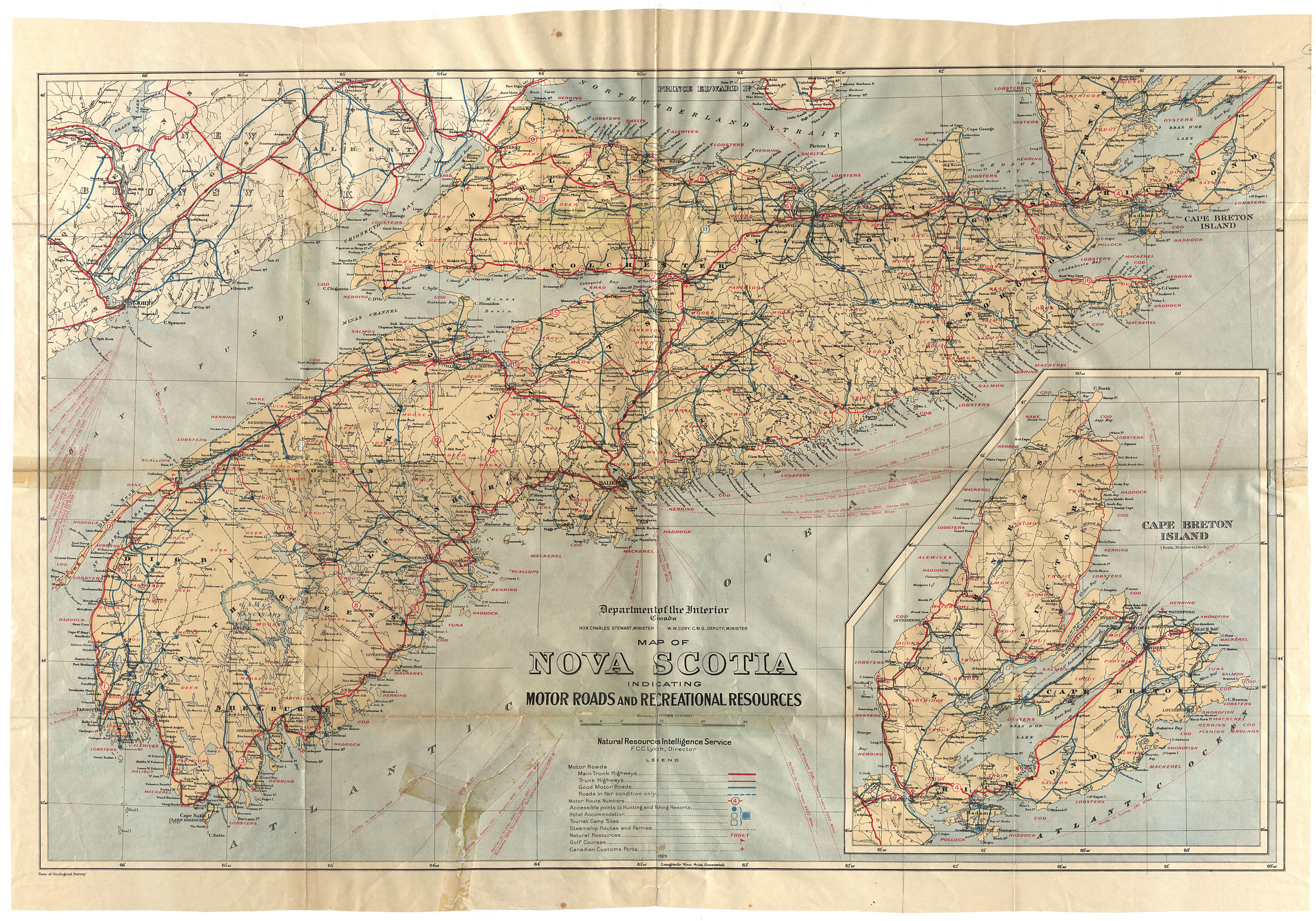 maps : Motor Roads-Nova Scotia 1929