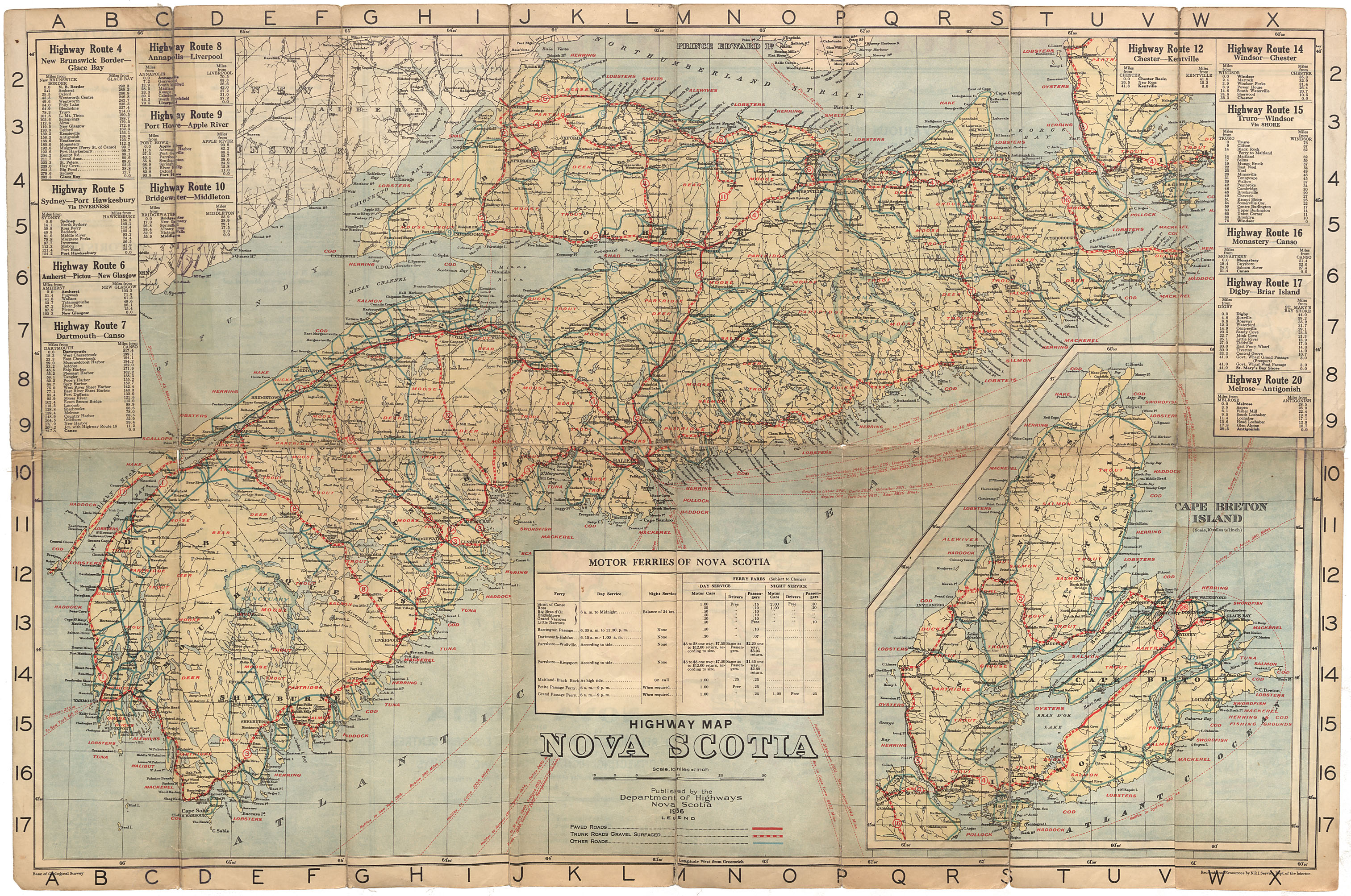 maps : Highway map of nova Scotia