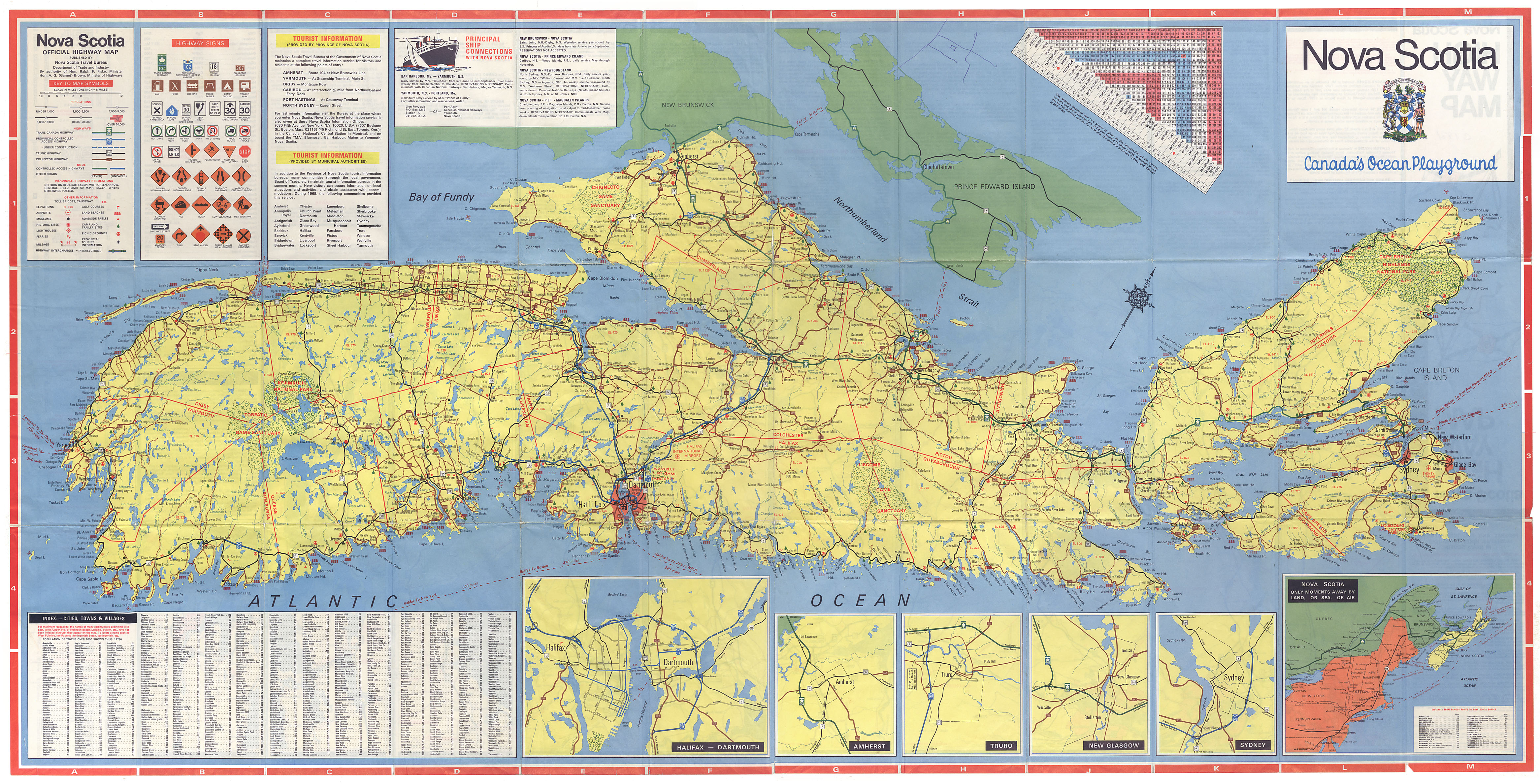 maps : Nova Scotia Highway map 1970