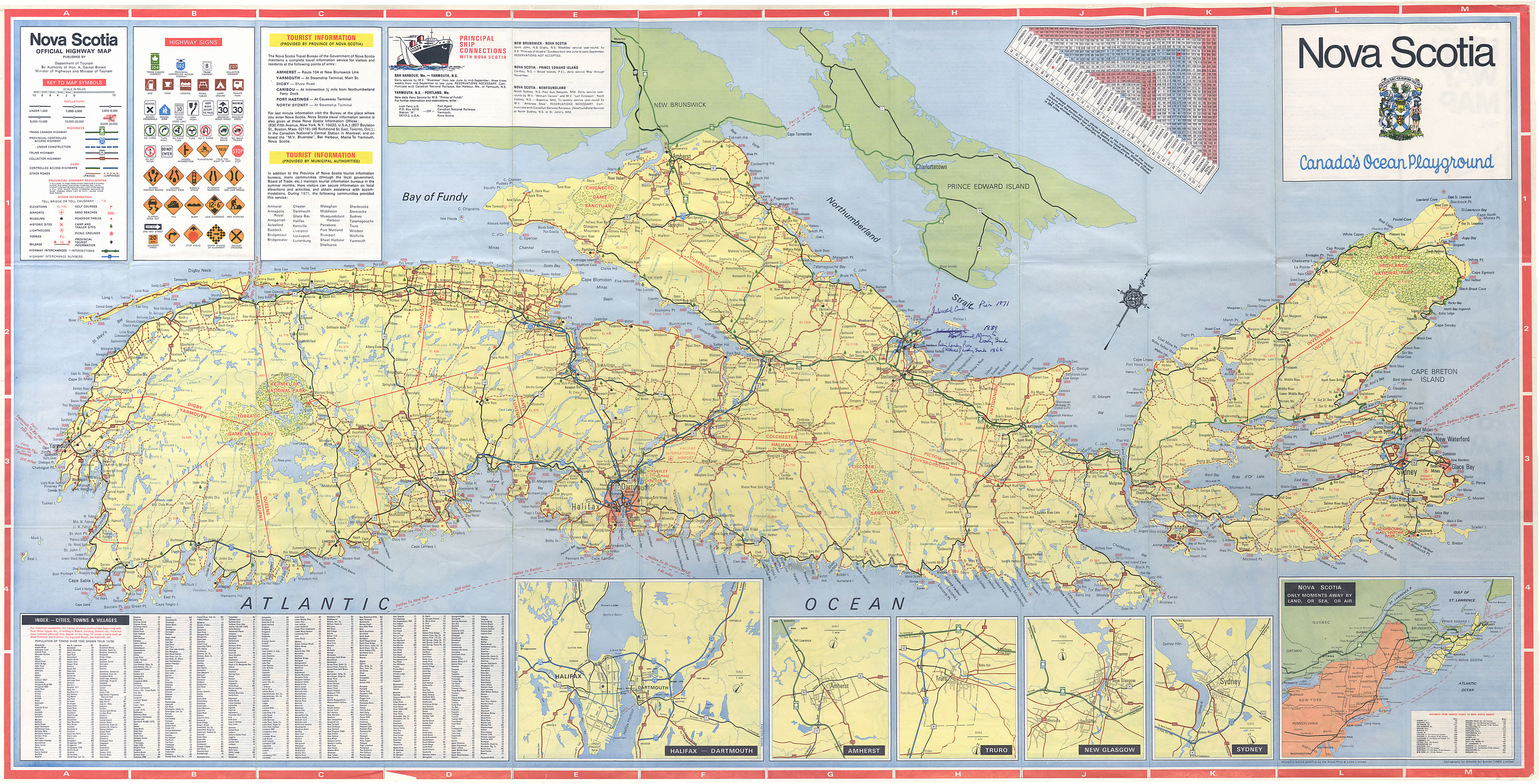 maps : Nova Scotia Highway map 1972