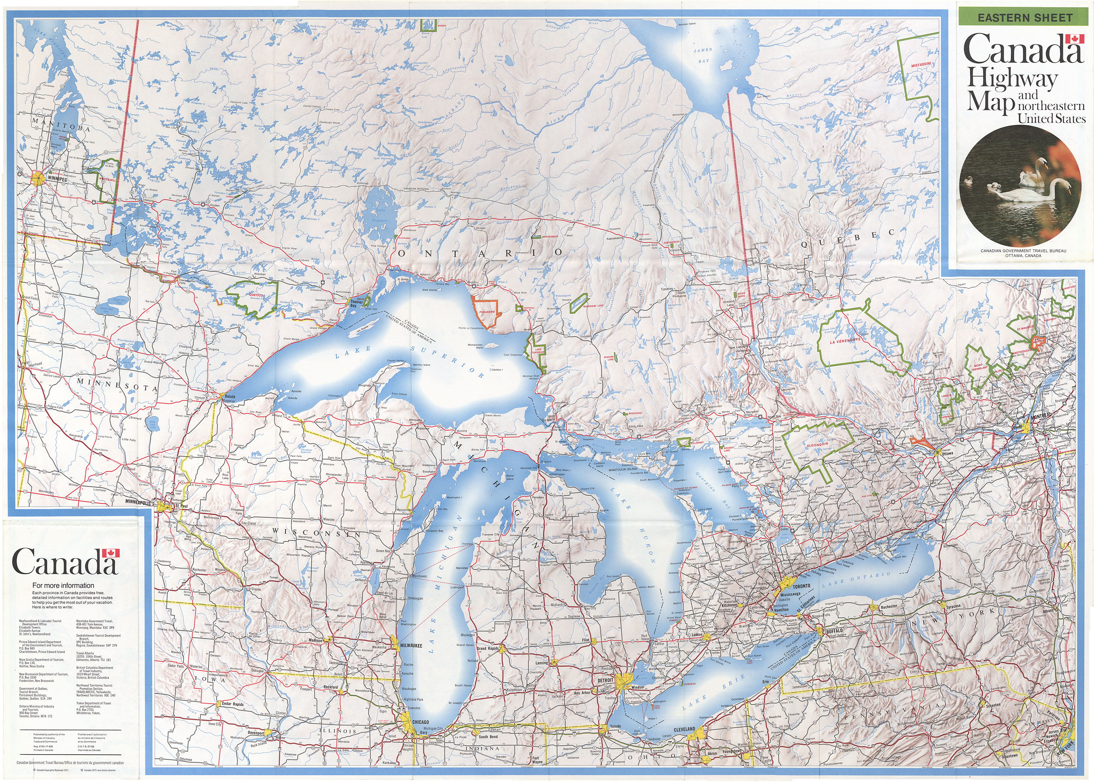maps : Eastern Sheet Canada: Highway Map & Northeastern United States