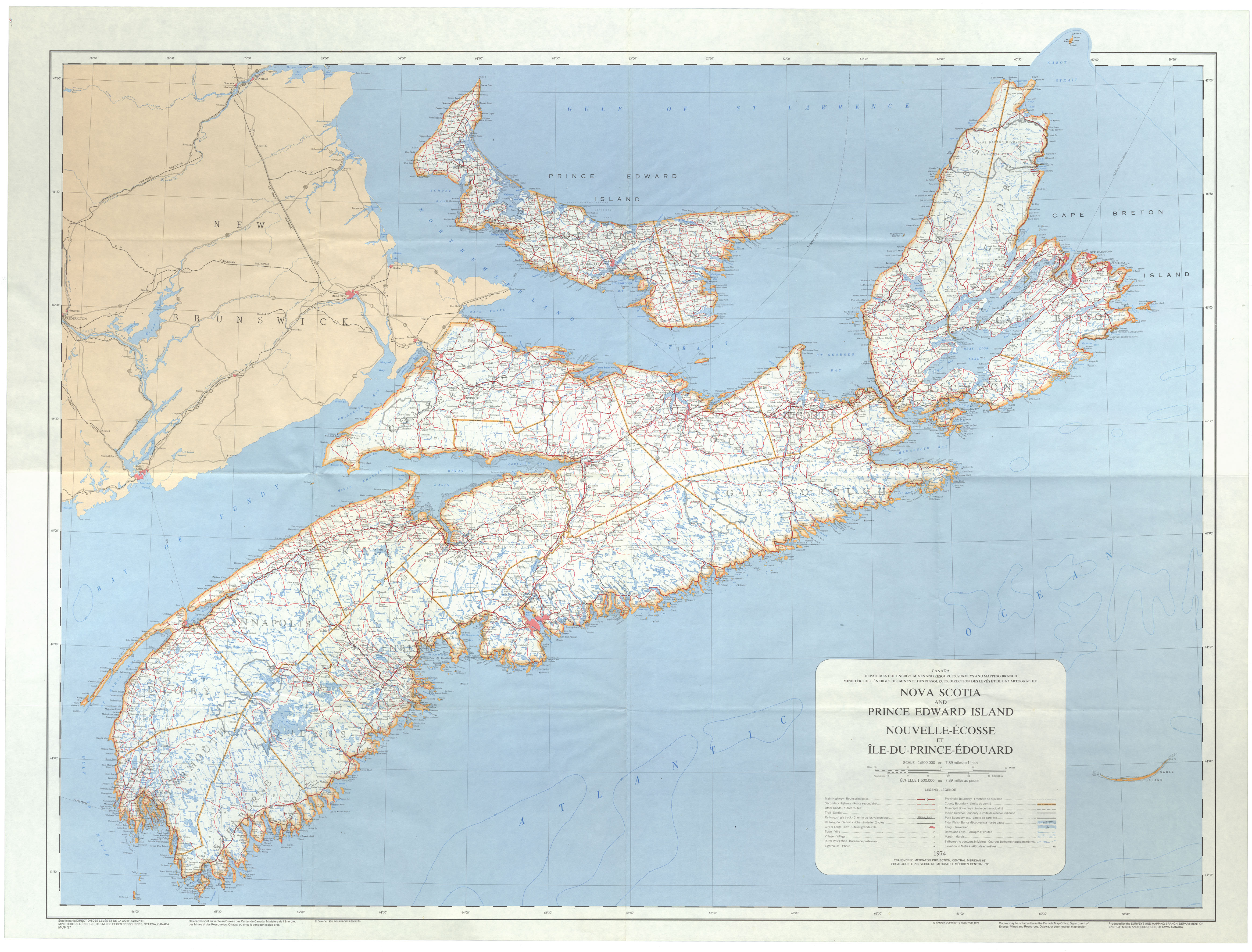 maps : Nova Scotia Wall Map and P.E.I.