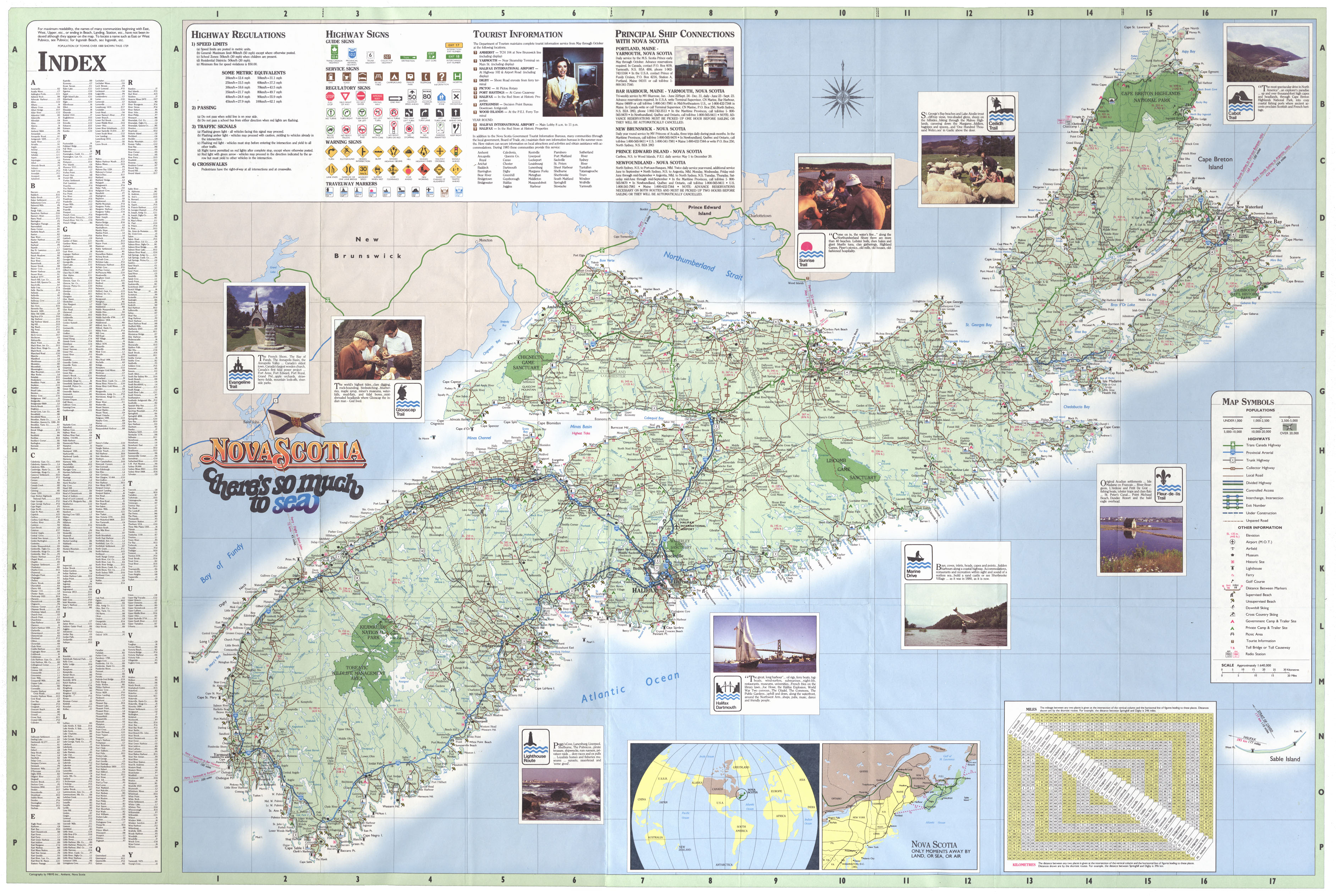 maps : Official Nova Scotia Highway Map 1986