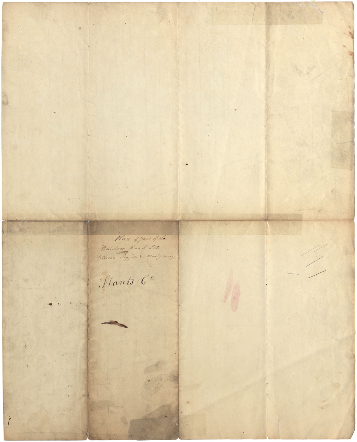 maps : Plan of part of Windsor Road Lots between Piggots and Montgomerys, Lake Pigot is near the South Boundary Rawdan Township