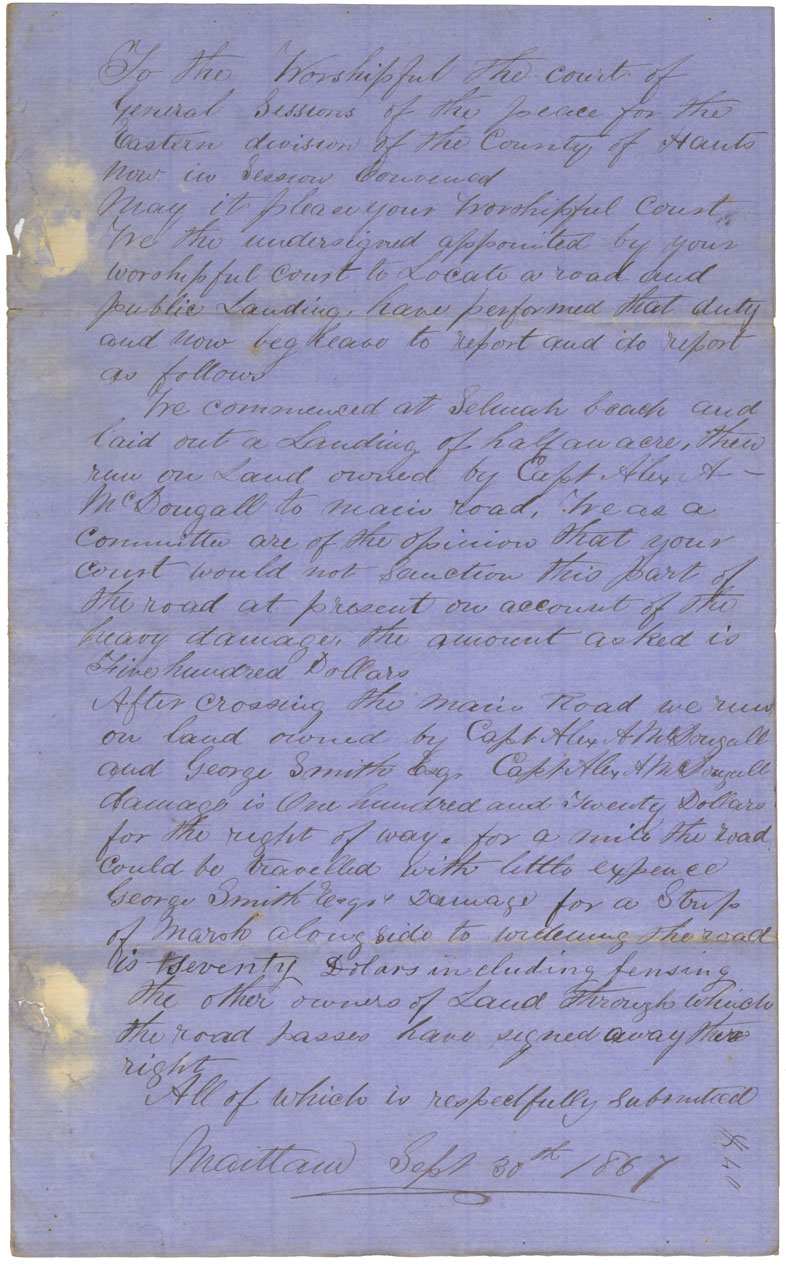 maps : Plan of Road Selmah Beach to main Road