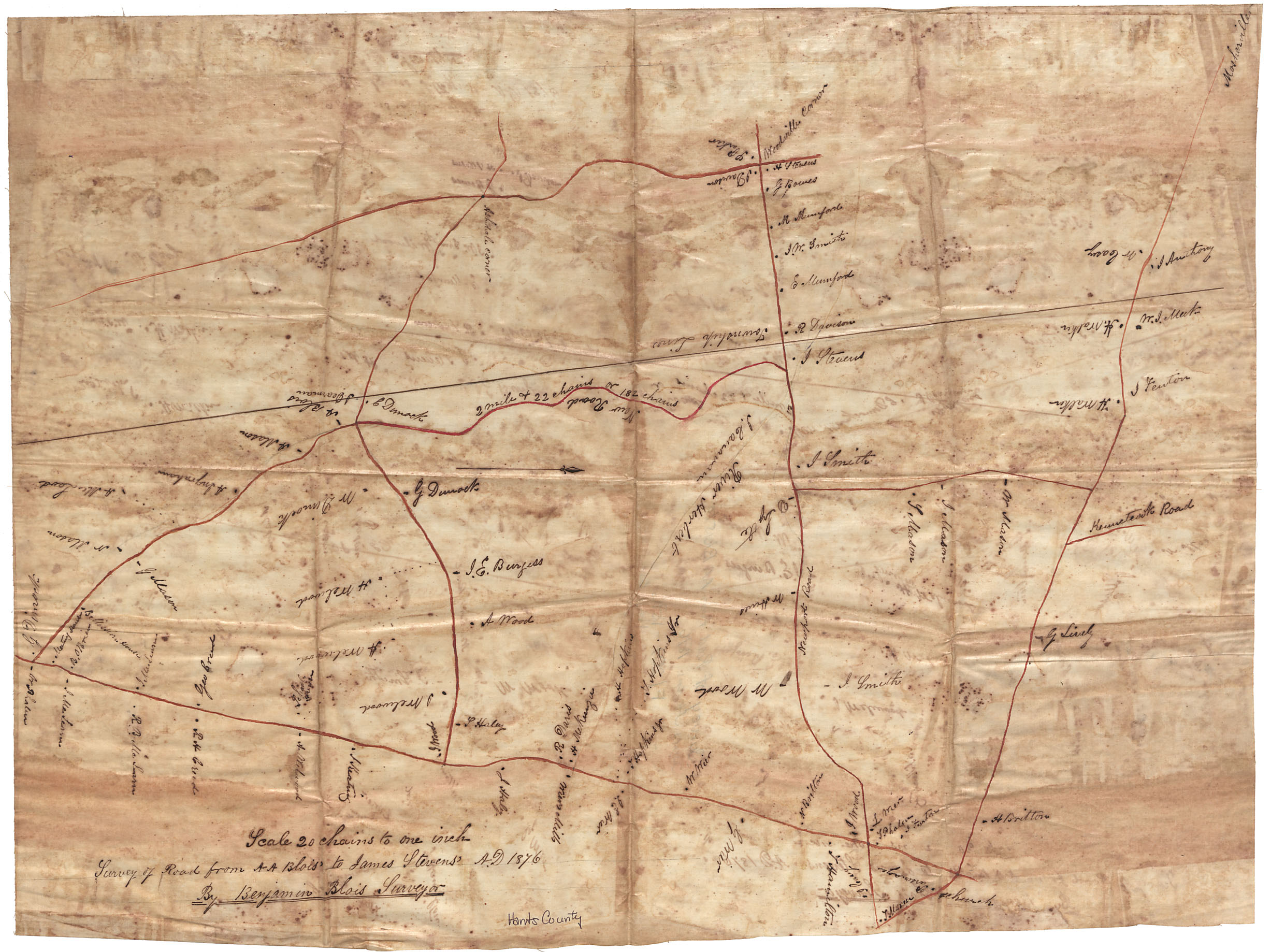 maps : Survey of road from A.A. Blois to James Stevens
