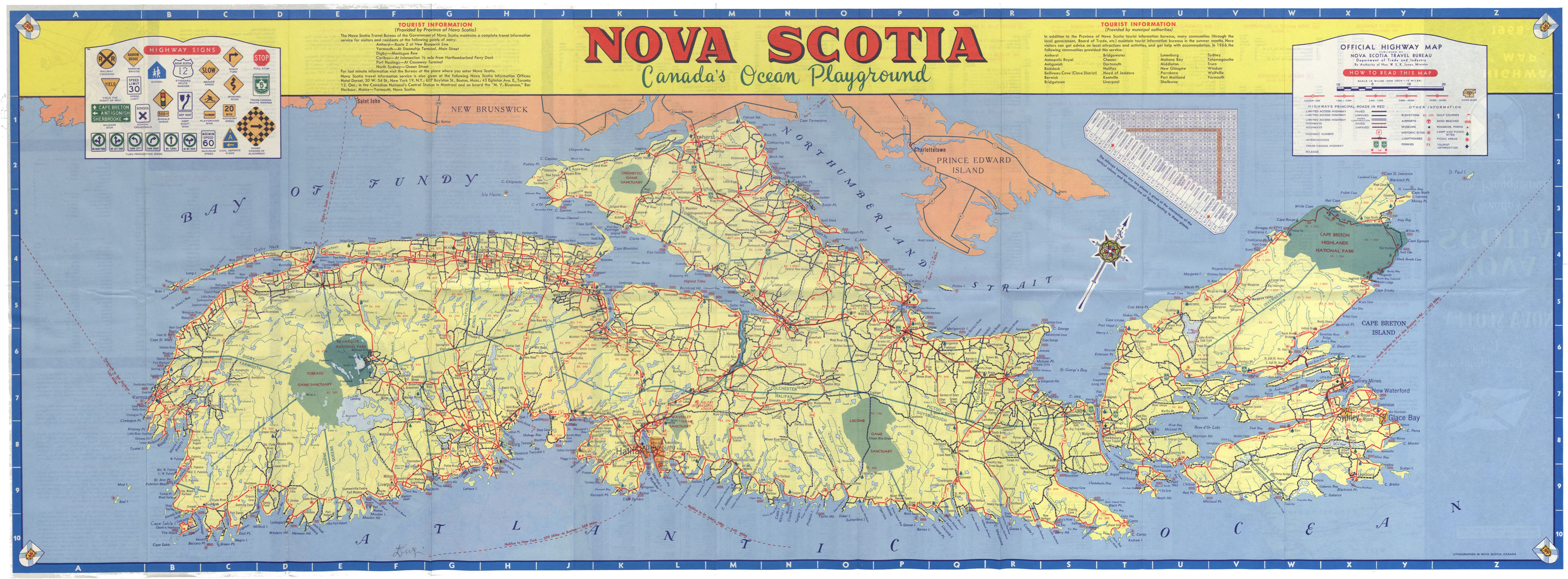 maps : Nova Scotia highway map 1968/69