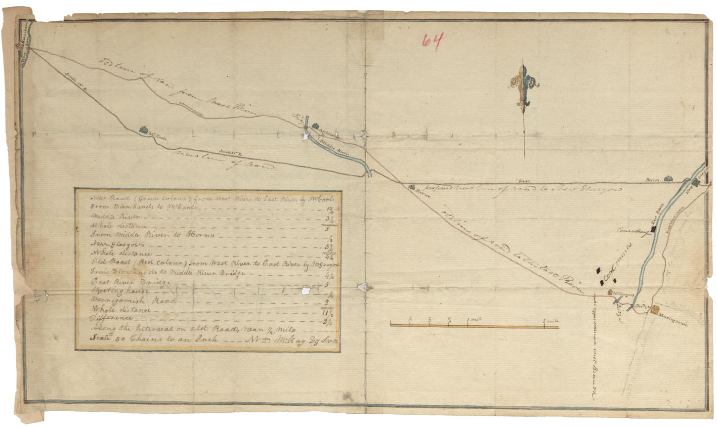 maps : Road from West River (Blanchards) to East River (New Glasgow)